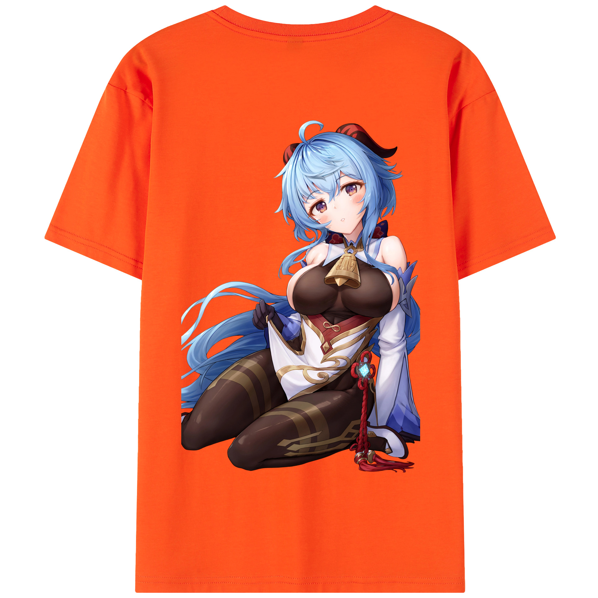 げんし神 甘雨 かんう genshin Ganyu 綿100％半袖Tシャツ（背面プリント）