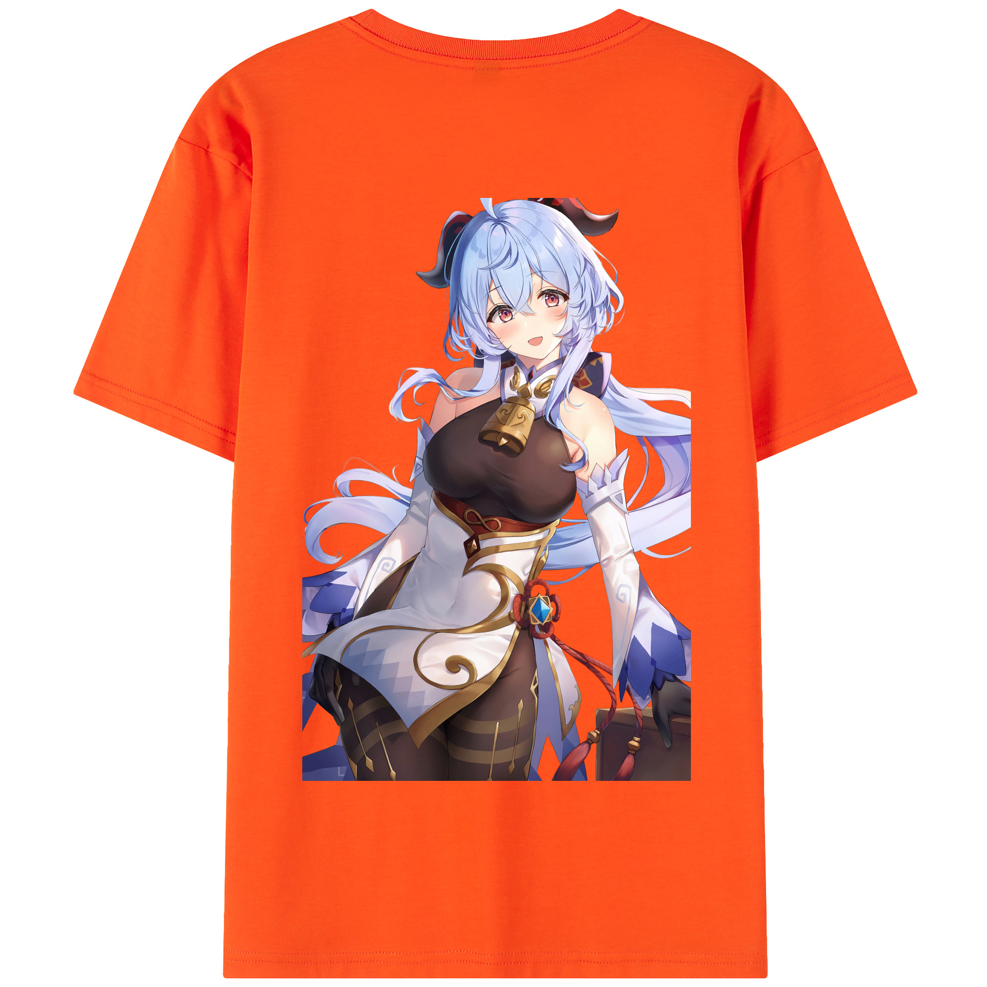 げんし神 甘雨 かんう genshin Ganyu 綿100％半袖Tシャツ（背面プリント）