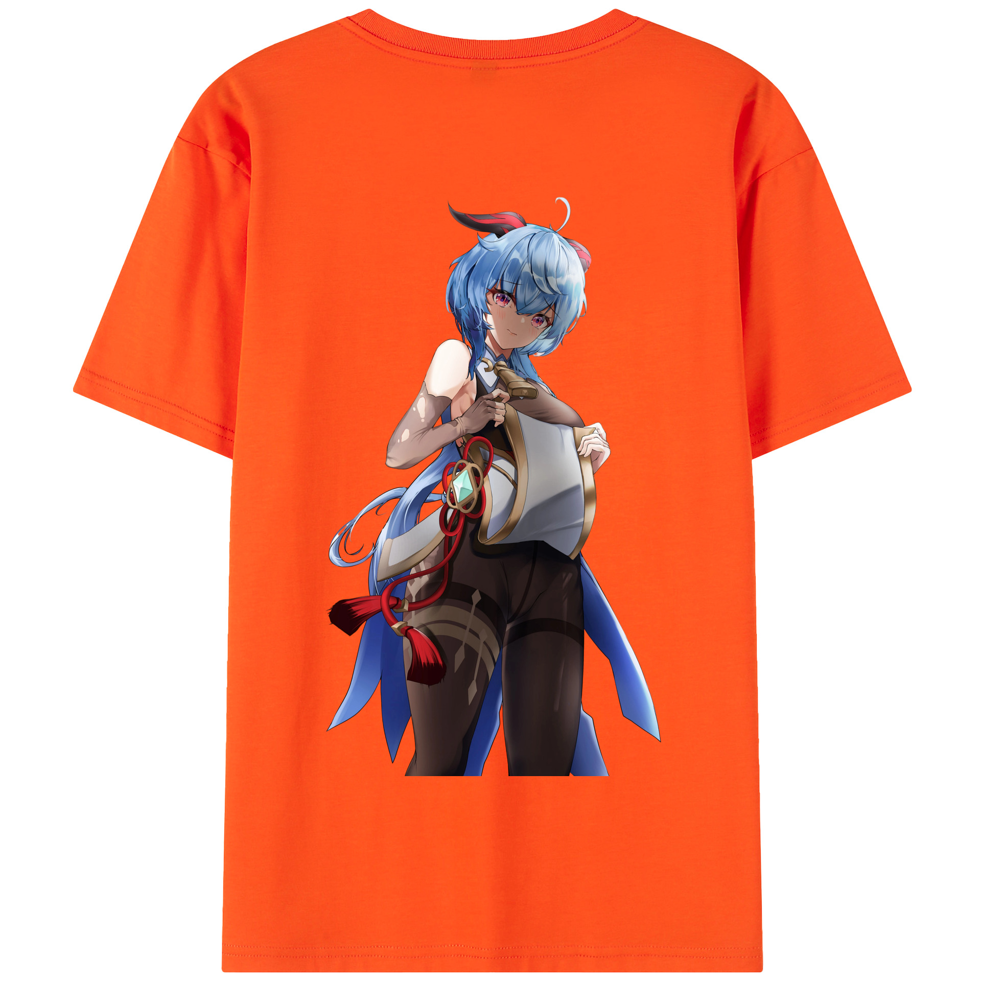 げんし神 甘雨 かんう genshin Ganyu 綿100％半袖Tシャツ（背面プリント）