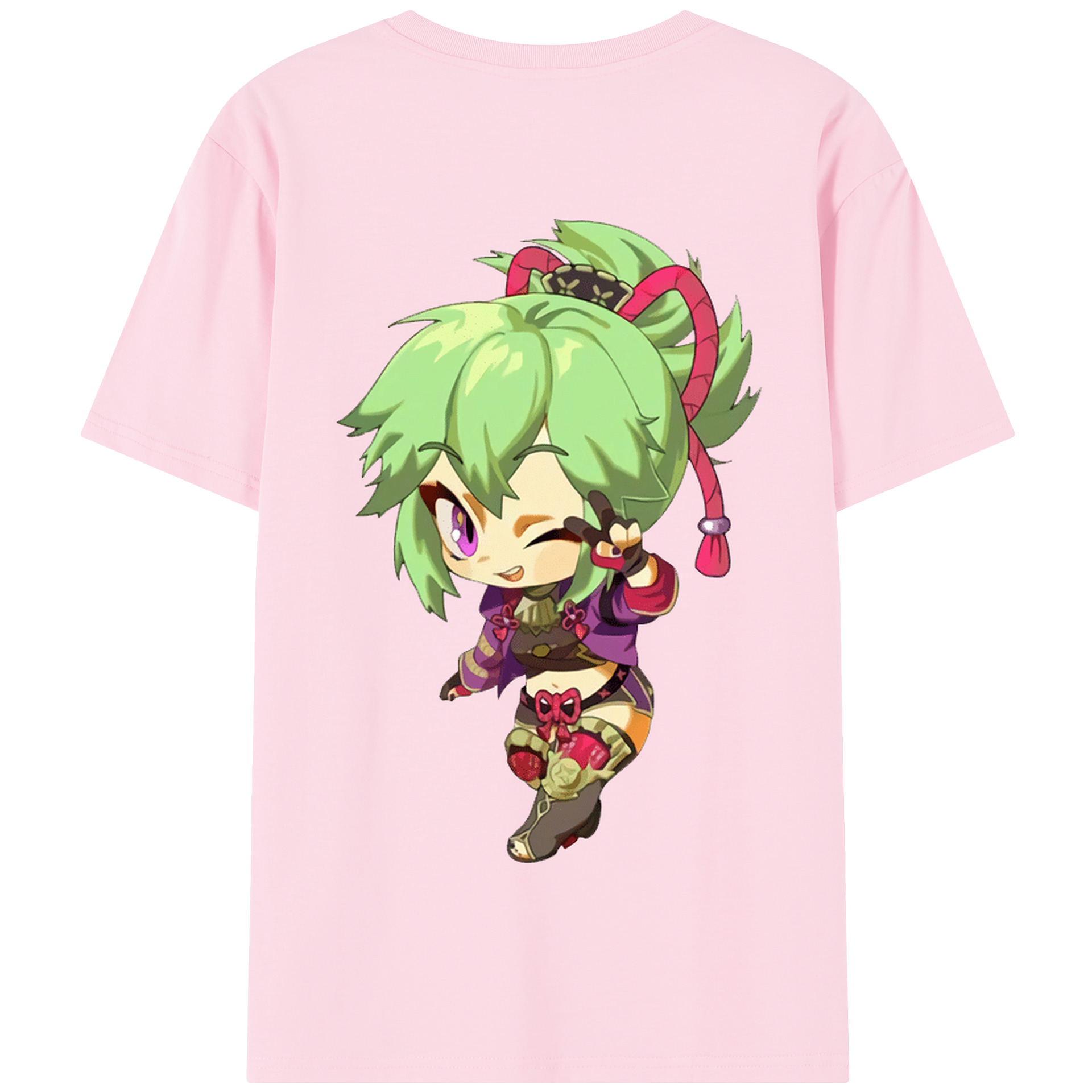 げんし神  久岐忍 くき しのぶ genshin Kuki Shinobu 綿100％半袖Tシャツ（背面プリント）