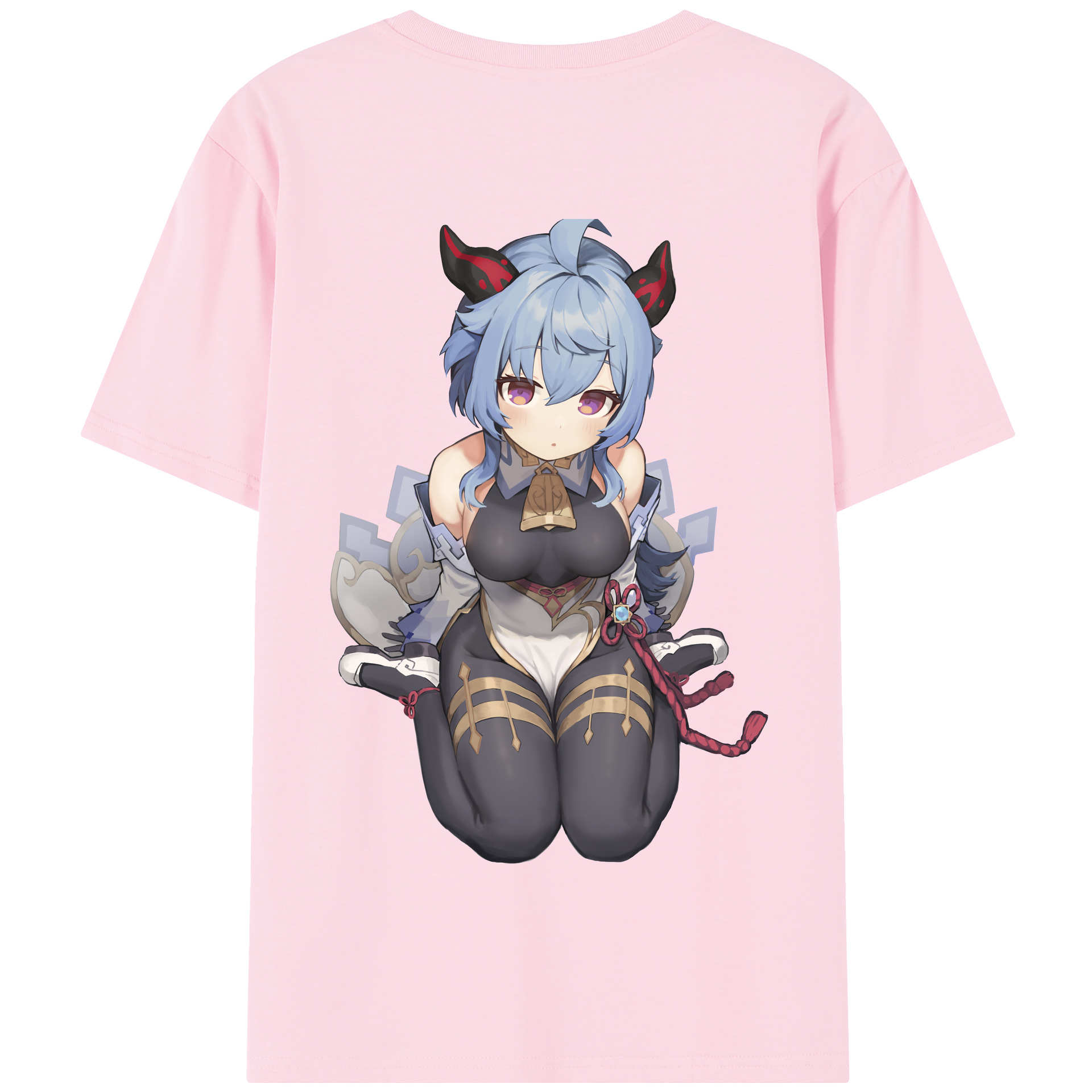 げんし神 甘雨 かんう genshin Ganyu 綿100％半袖Tシャツ（背面プリント）
