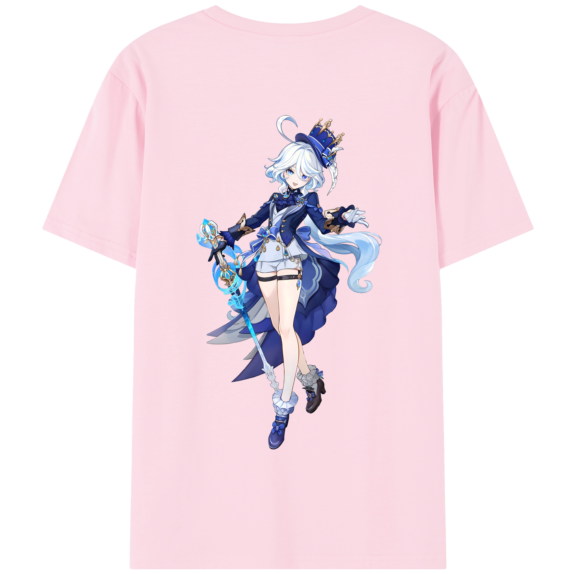 げんし神 フリーナ genshin Furina 綿100％半袖Tシャツ（背面プリント）