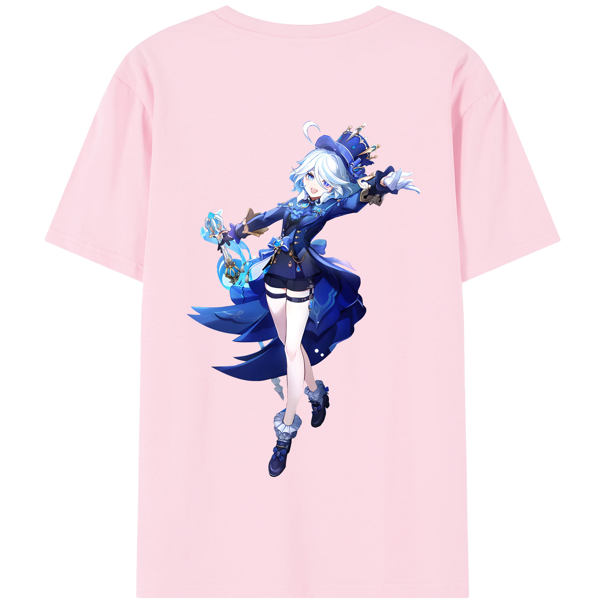 げんし神 フリーナ genshin Furina 綿100％半袖Tシャツ（背面プリント）