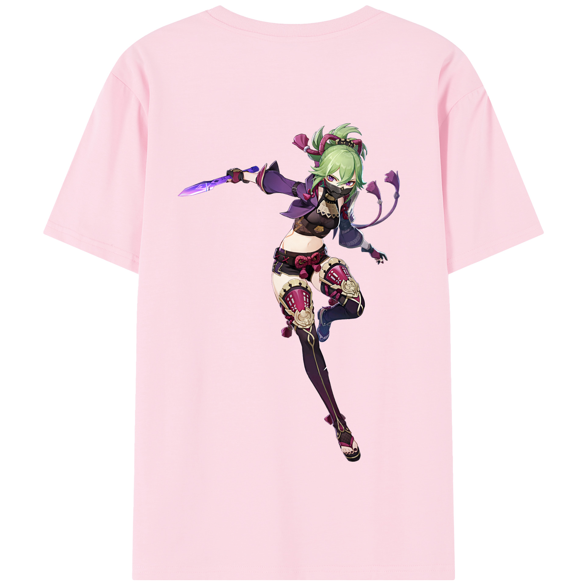 げんし神  久岐忍 くき しのぶ genshin Kuki Shinobu 綿100％半袖Tシャツ（背面プリント）