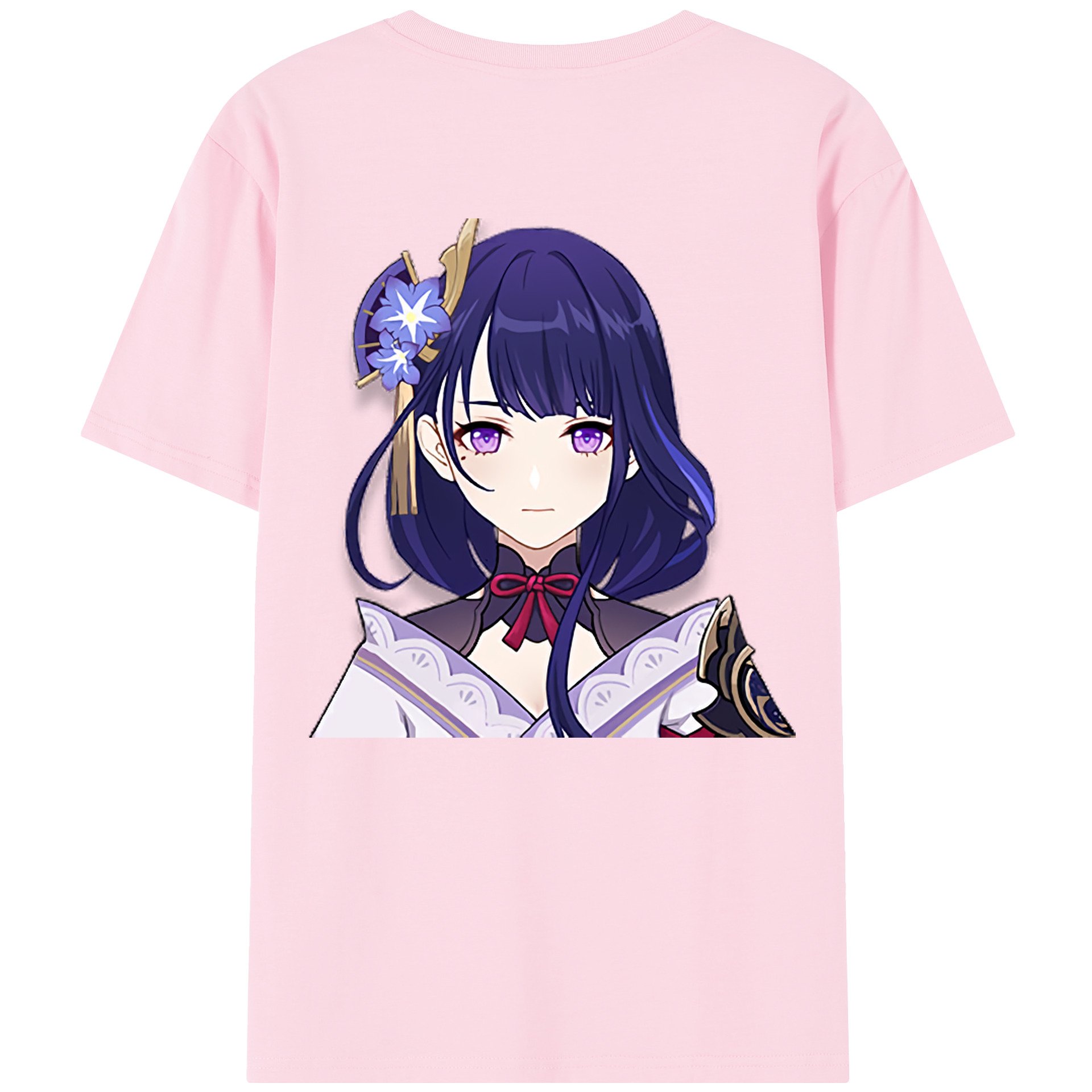 げんし神 雷電将軍 らいでんしょうぐん genshin Raiden Shogun 綿100％半袖Tシャツ（背面プリント）