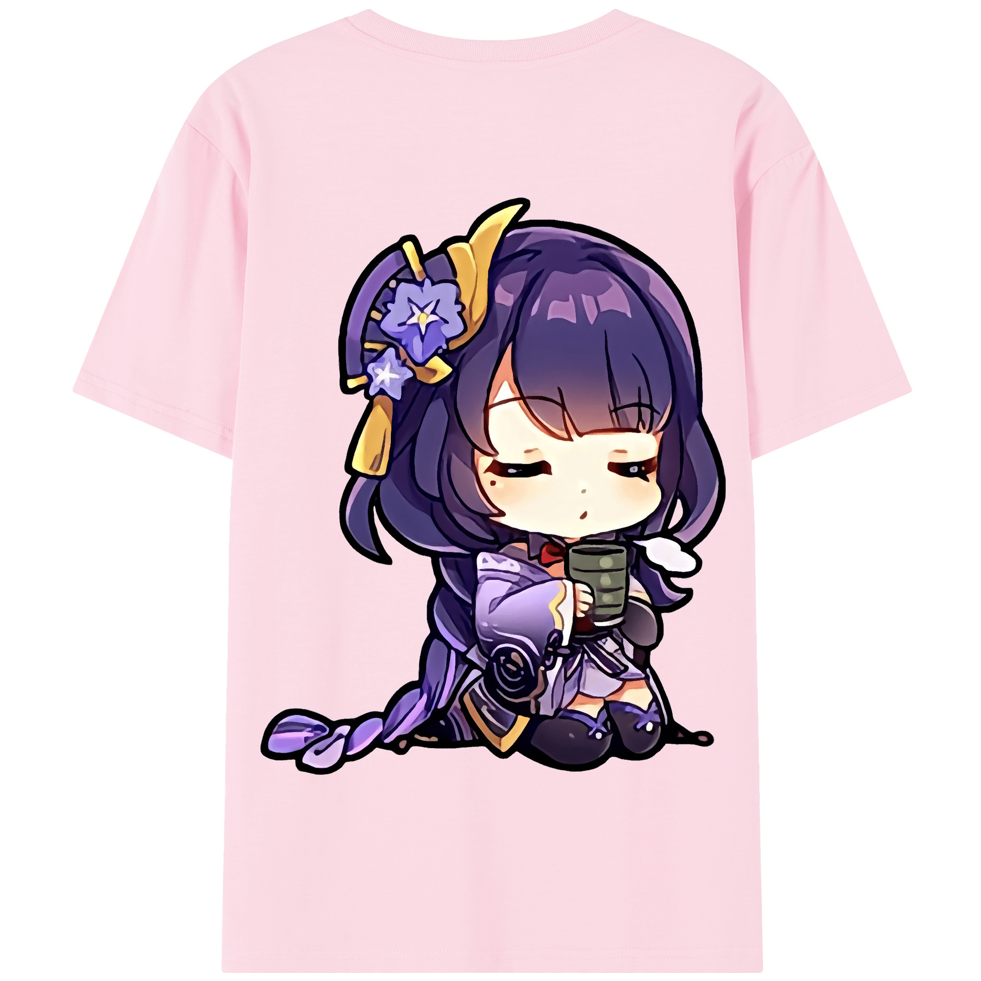 げんし神 雷電将軍 らいでんしょうぐん genshin Raiden Shogun 綿100％半袖Tシャツ（背面プリント）