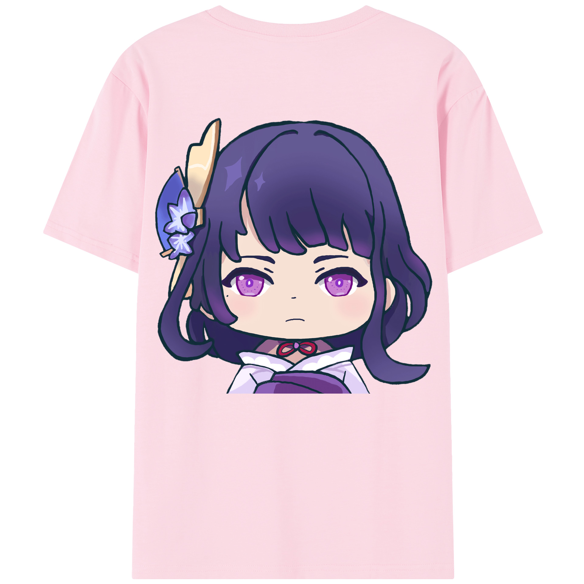 げんし神 雷電将軍 らいでんしょうぐん genshin Raiden Shogun 綿100％半袖Tシャツ（背面プリント）