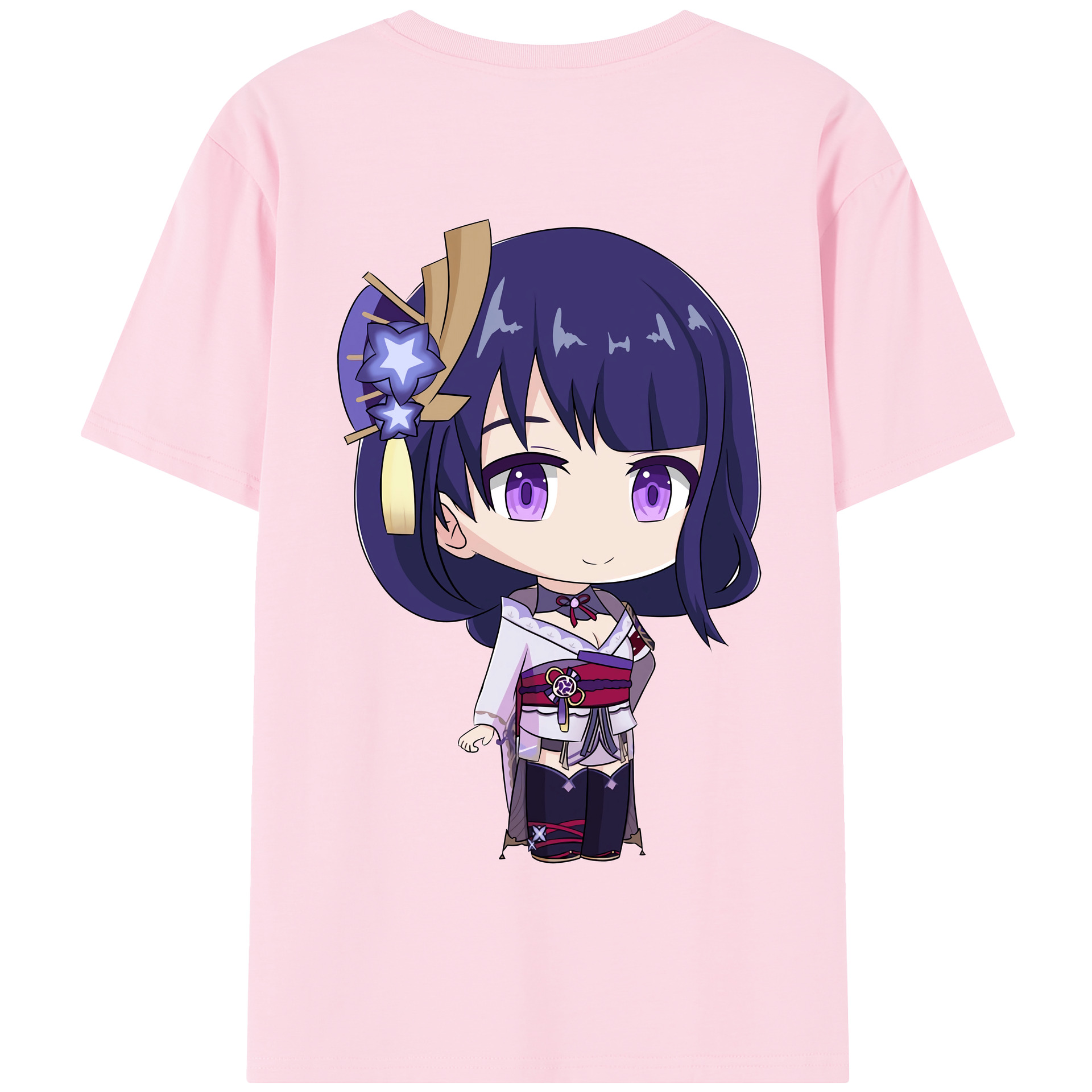 げんし神 雷電将軍 らいでんしょうぐん genshin Raiden Shogun 綿100％半袖Tシャツ（背面プリント）