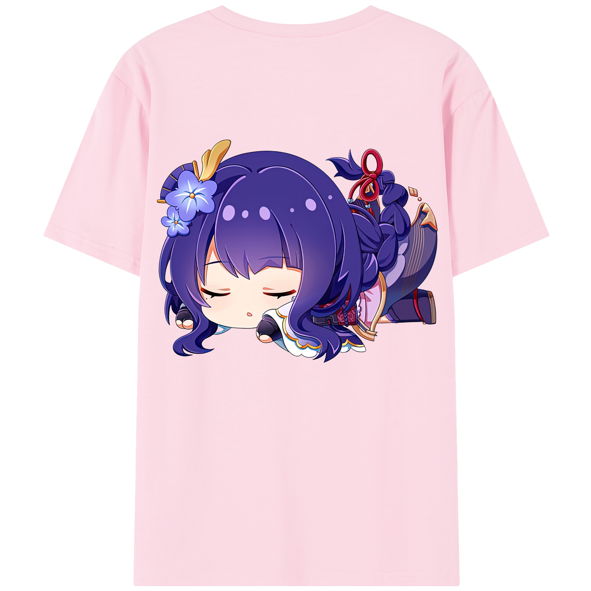 げんし神 雷電将軍 らいでんしょうぐん genshin Raiden Shogun 綿100％半袖Tシャツ（背面プリント）