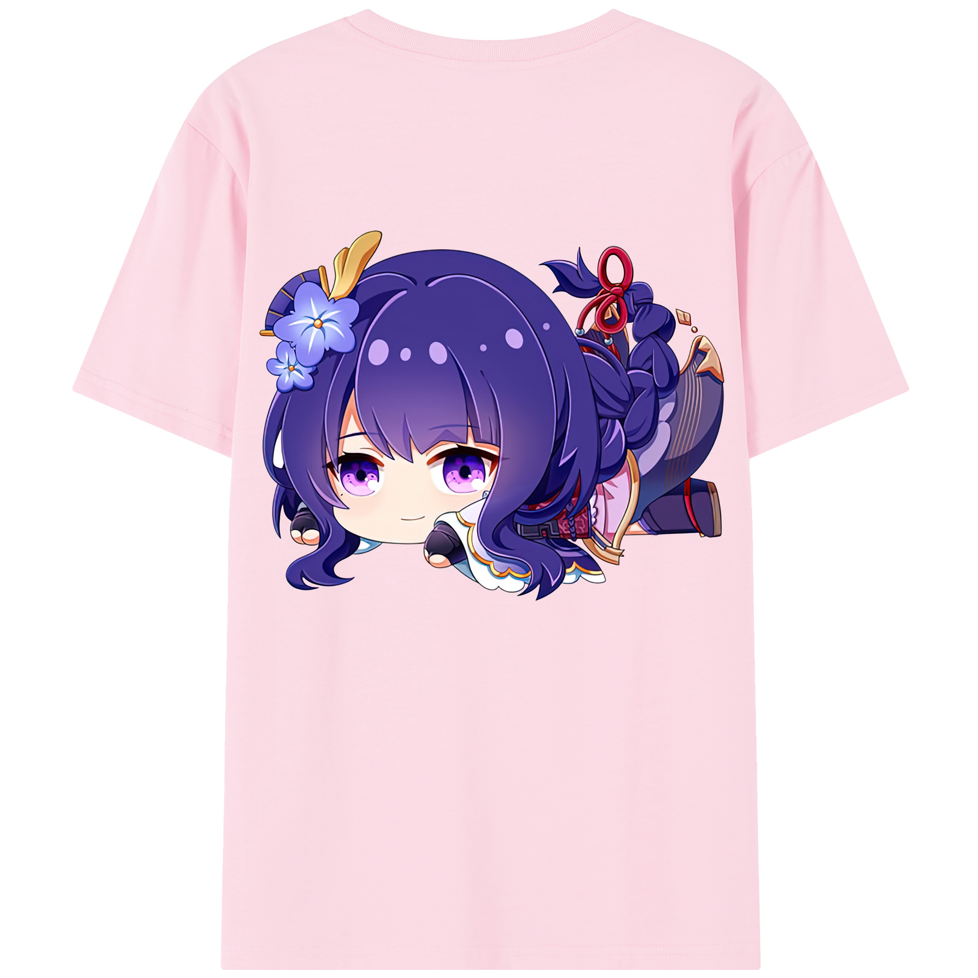 げんし神 雷電将軍 らいでんしょうぐん genshin Raiden Shogun 綿100％半袖Tシャツ（背面プリント）