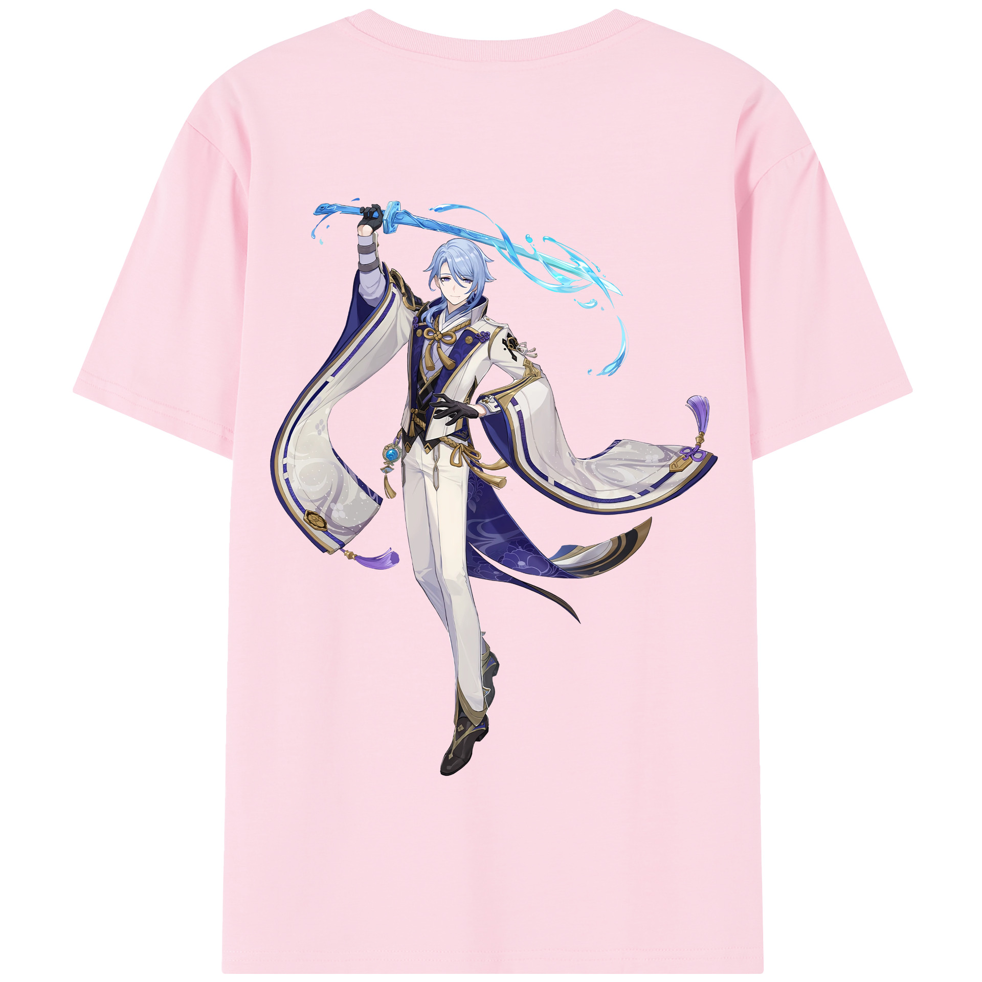 げんし神 神里綾人 かみさとあやと genshin Kamisato Ayato 綿100％半袖Tシャツ（背面プリント）