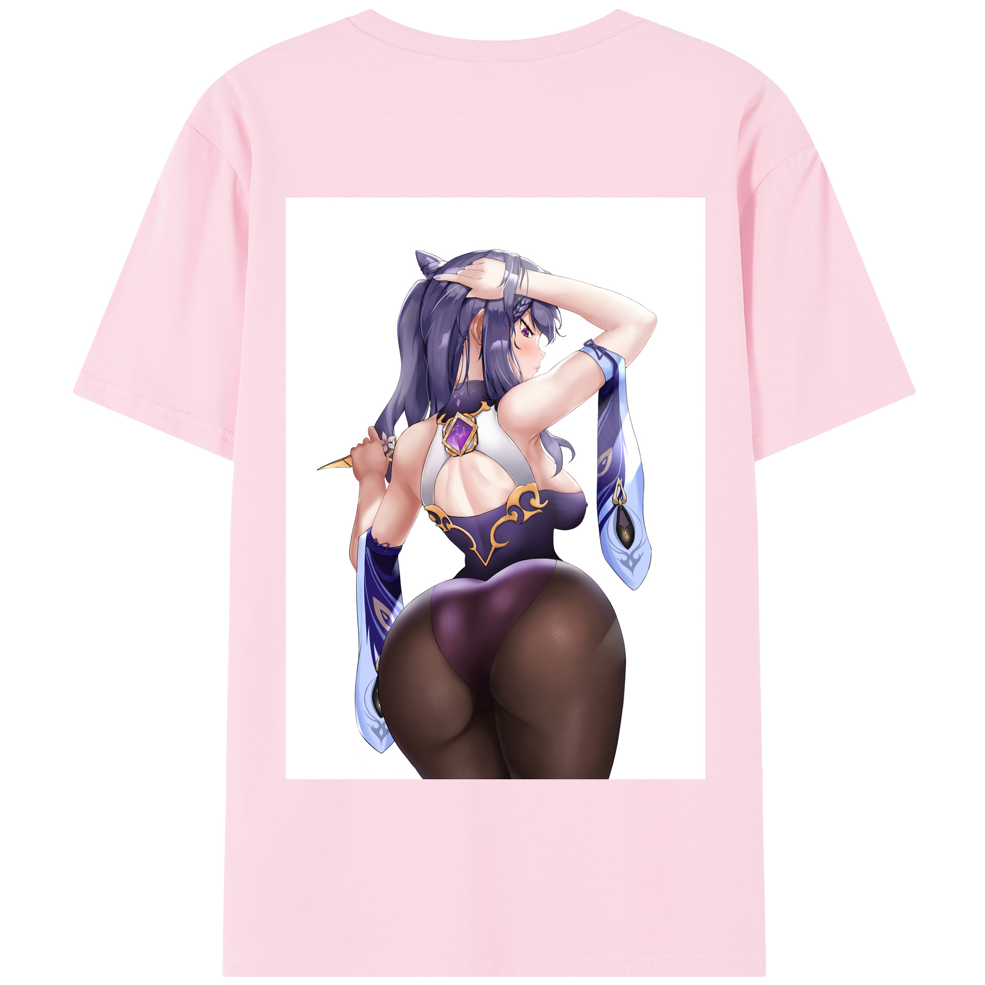 げんし神 刻晴 こくせい genshin Kokusei 綿100％半袖Tシャツ（背面プリント）