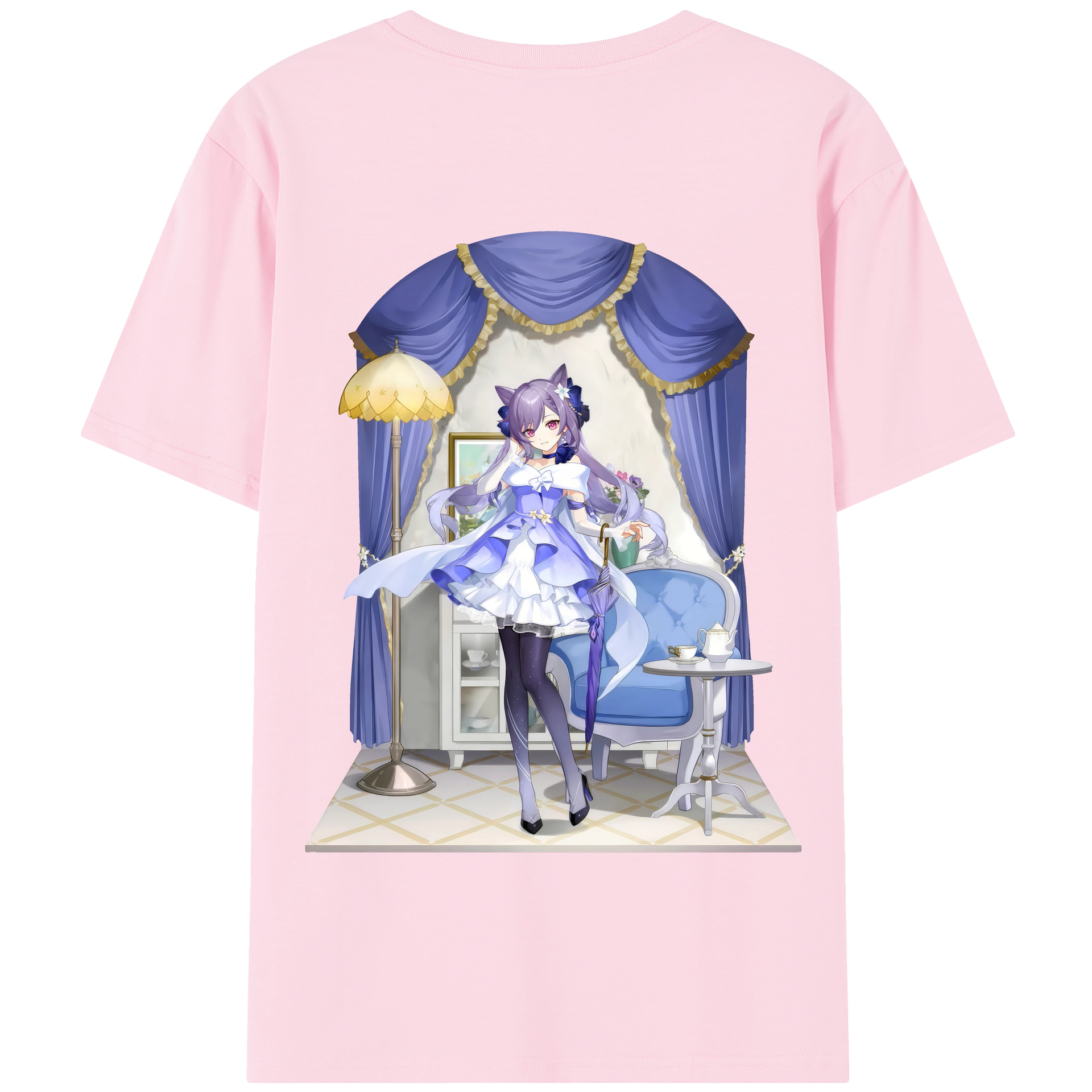 げんし神 刻晴 こくせい genshin Kokusei 綿100％半袖Tシャツ（背面プリント）