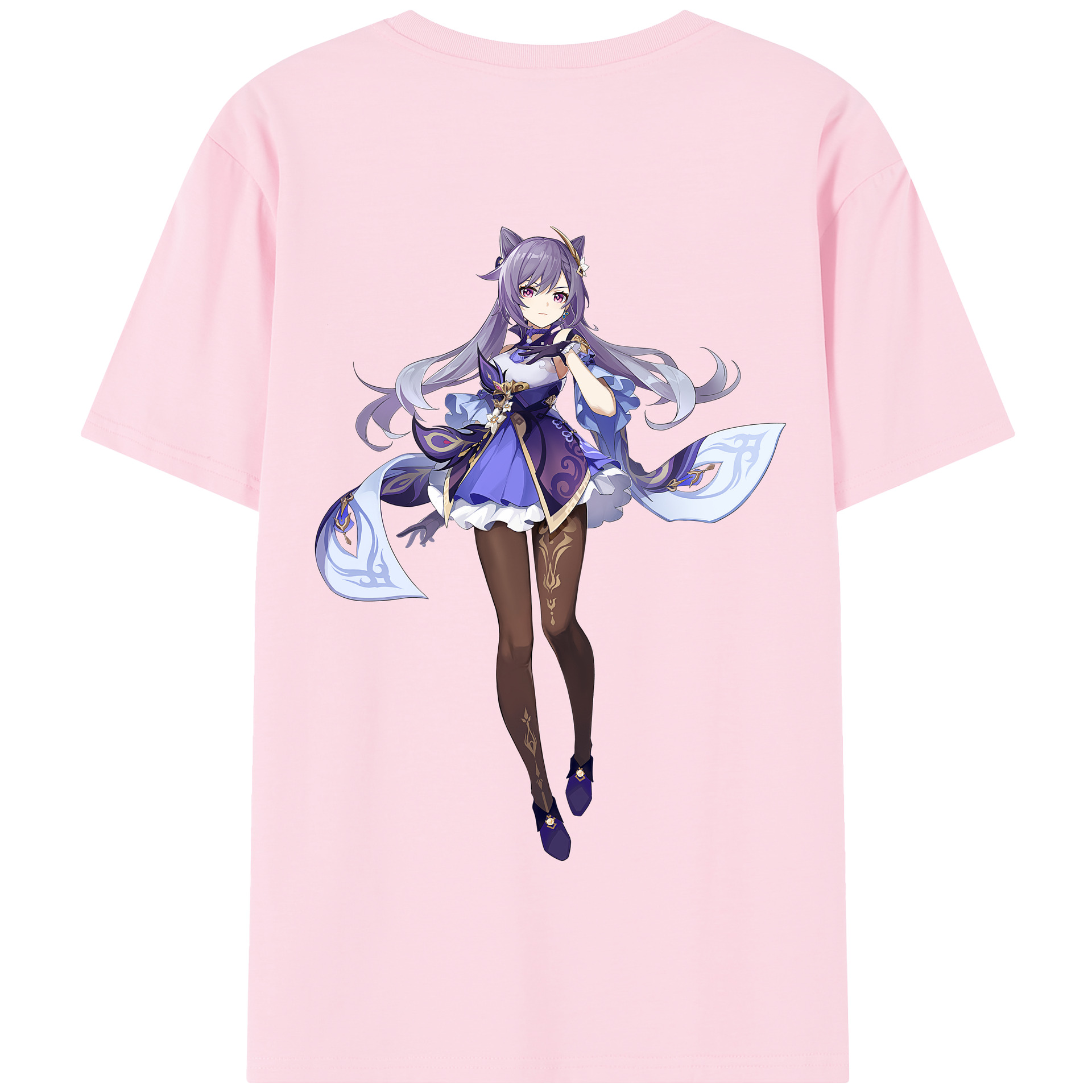 げんし神 刻晴 こくせい genshin Kokusei 綿100％半袖Tシャツ（背面プリント）