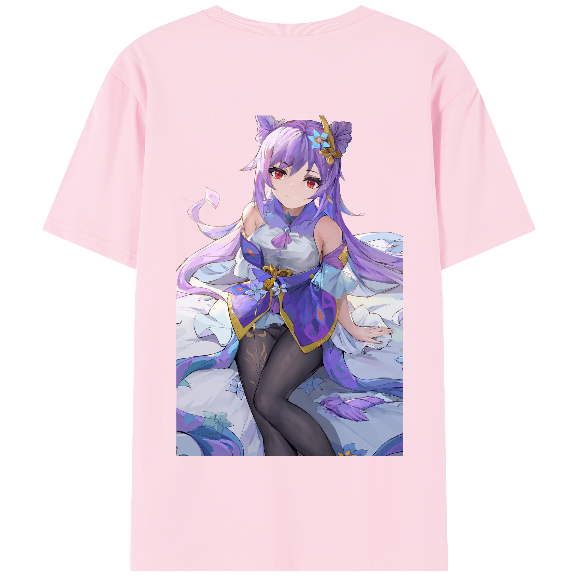 げんし神 刻晴 こくせい genshin Kokusei 綿100％半袖Tシャツ（背面プリント）