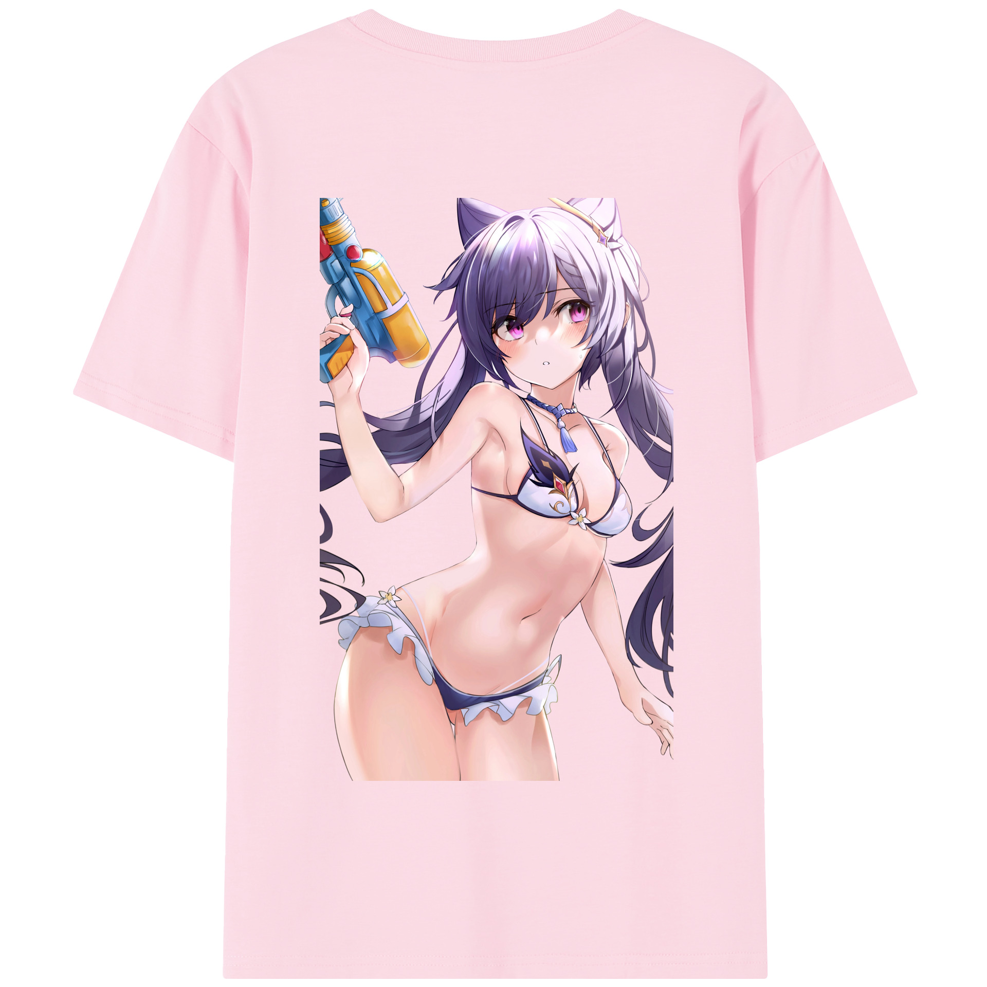 げんし神 刻晴 こくせい genshin Kokusei 綿100％半袖Tシャツ（背面プリント）
