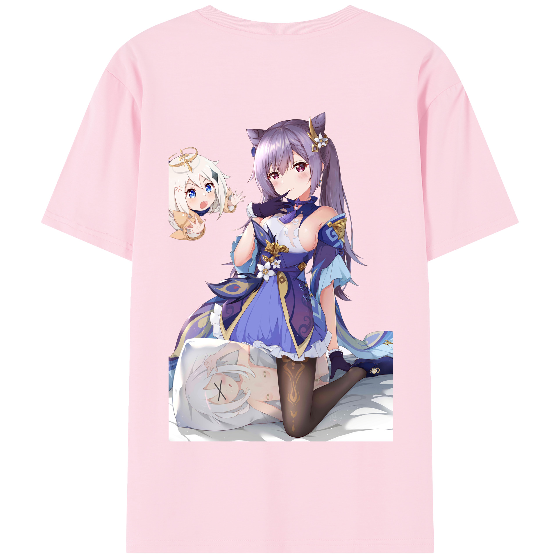 げんし神 刻晴 こくせい genshin Kokusei 綿100％半袖Tシャツ（背面プリント）