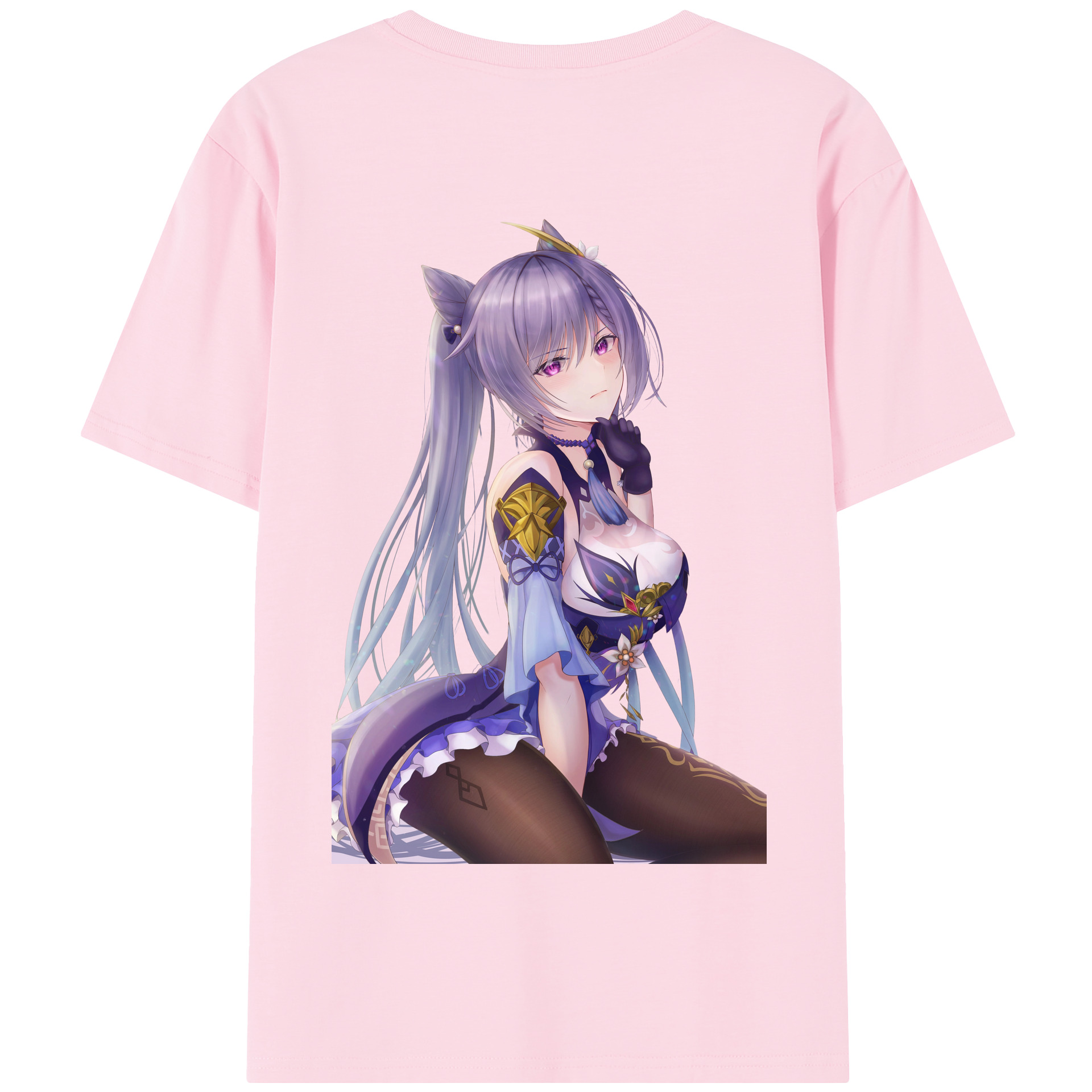 げんし神 刻晴 こくせい genshin Kokusei 綿100％半袖Tシャツ（背面プリント）