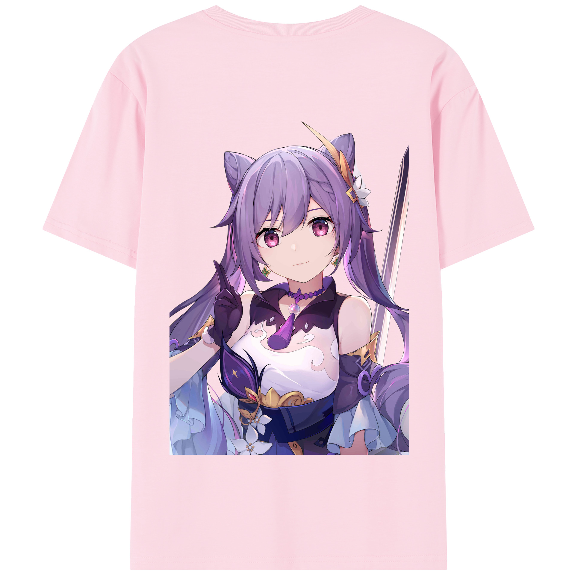げんし神 刻晴 こくせい genshin Kokusei 綿100％半袖Tシャツ（背面プリント）