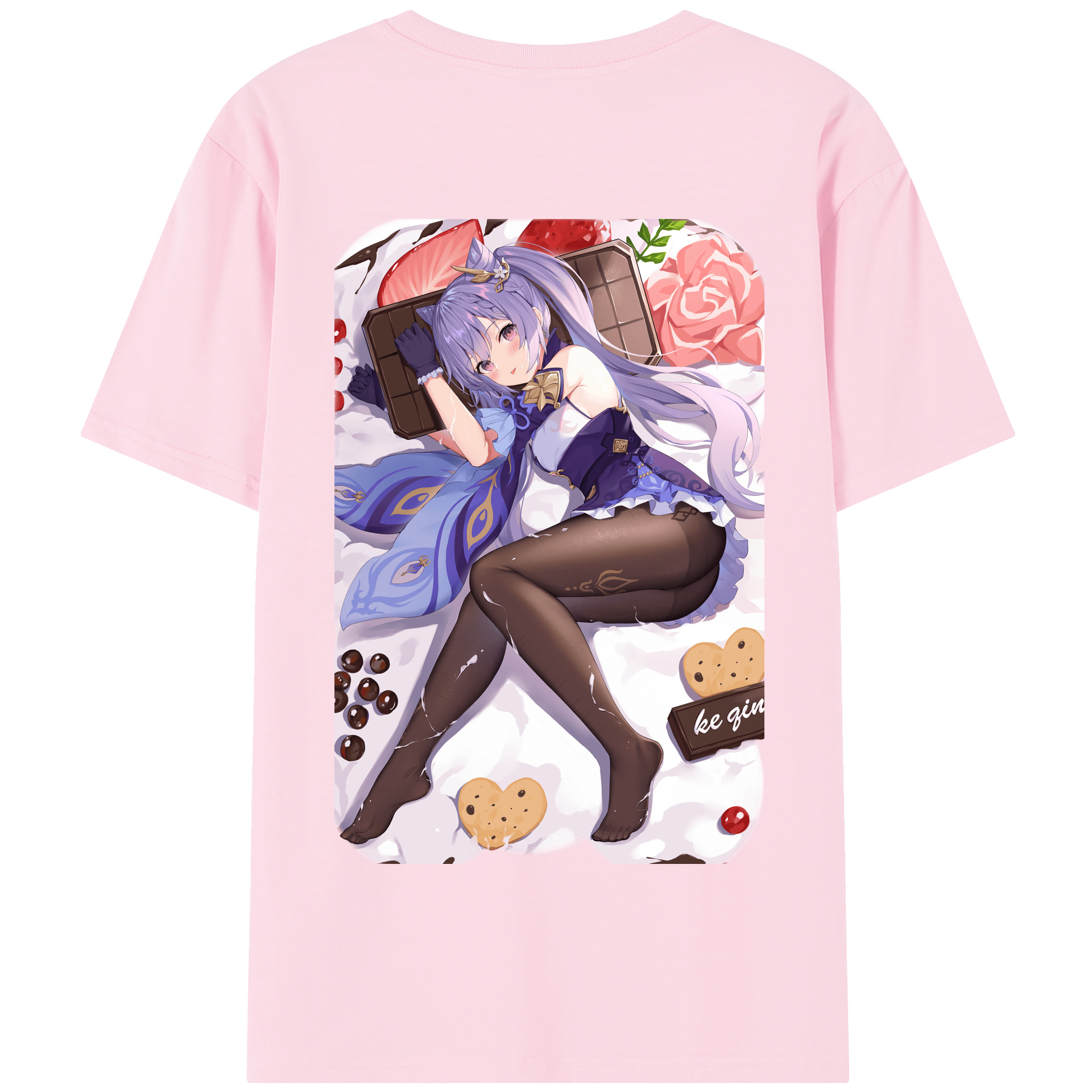 げんし神 刻晴 こくせい genshin Kokusei 綿100％半袖Tシャツ（背面プリント）
