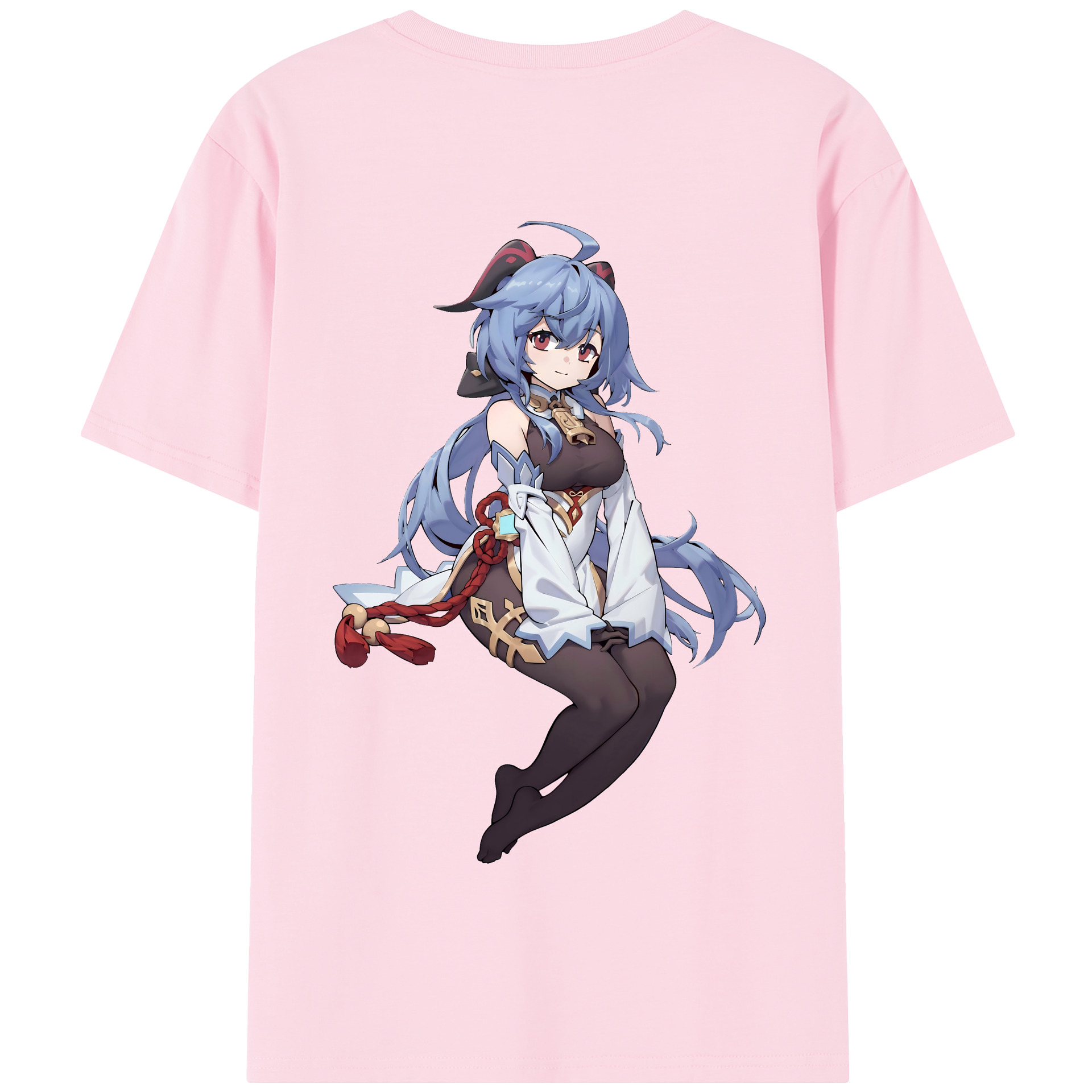 げんし神 甘雨 かんう genshin Ganyu 綿100％半袖Tシャツ（背面プリント）