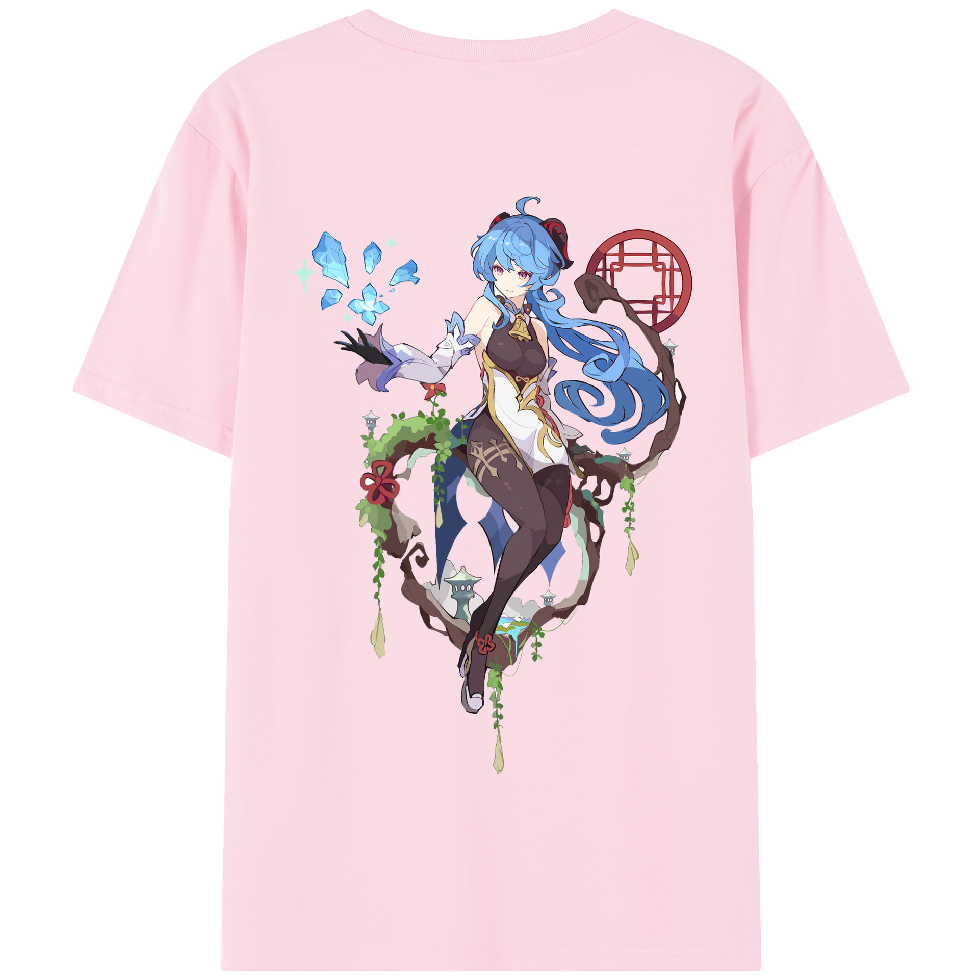 げんし神 甘雨 かんう genshin Ganyu 綿100％半袖Tシャツ（背面プリント）