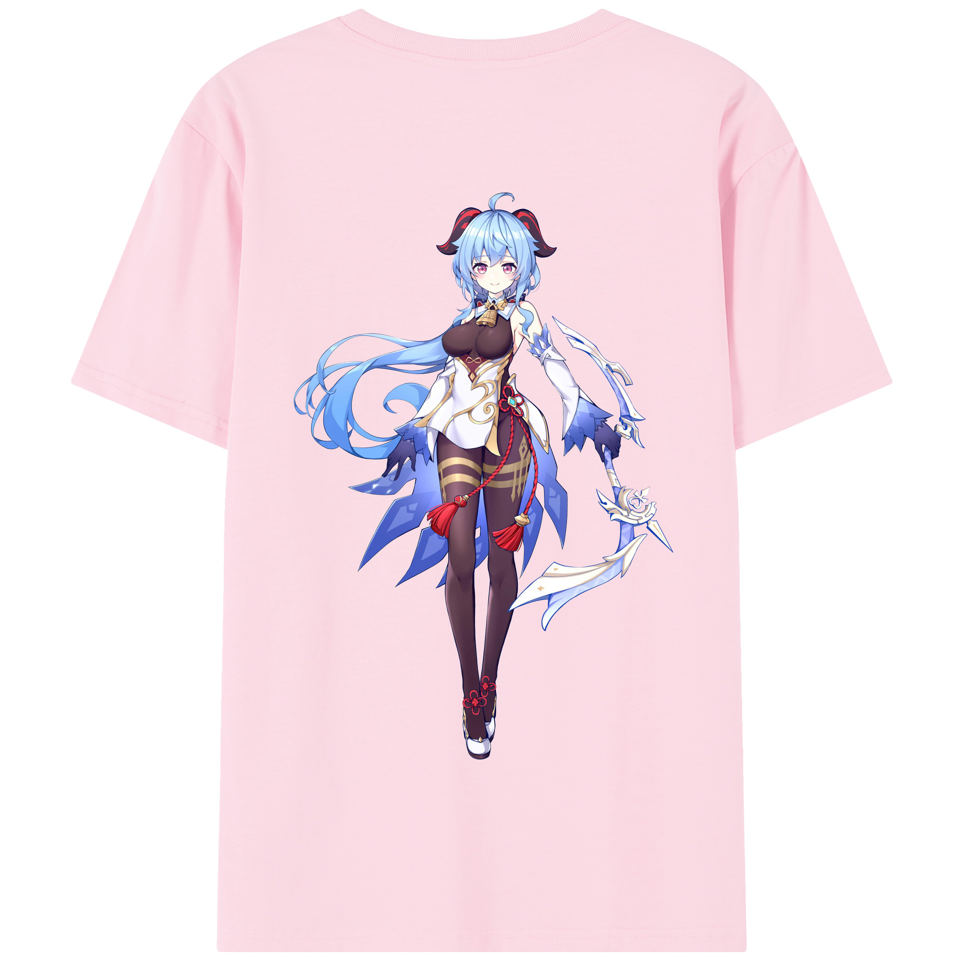 げんし神 甘雨 かんう genshin Ganyu 綿100％半袖Tシャツ（背面プリント）