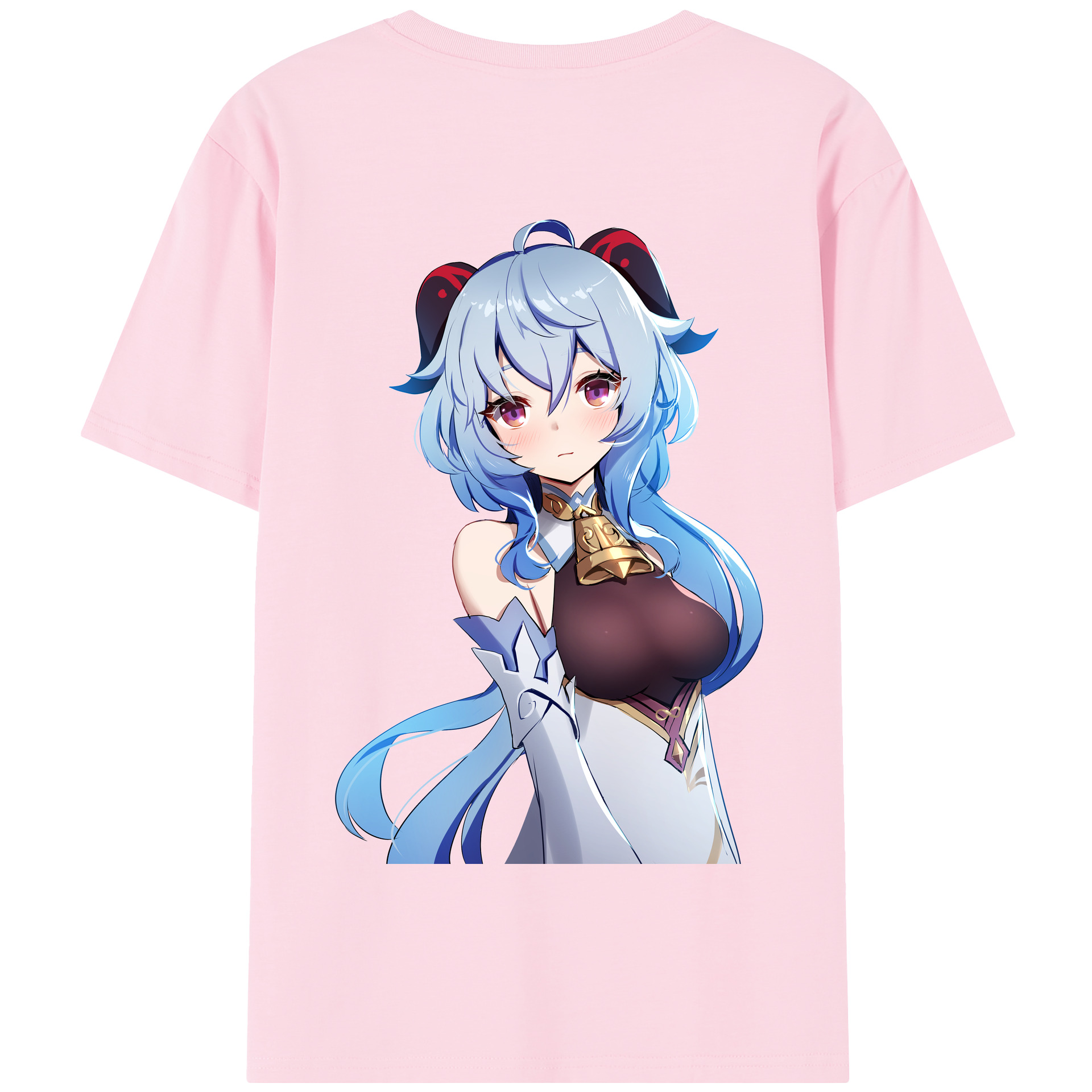 げんし神 甘雨 かんう genshin Ganyu 綿100％半袖Tシャツ（背面プリント）