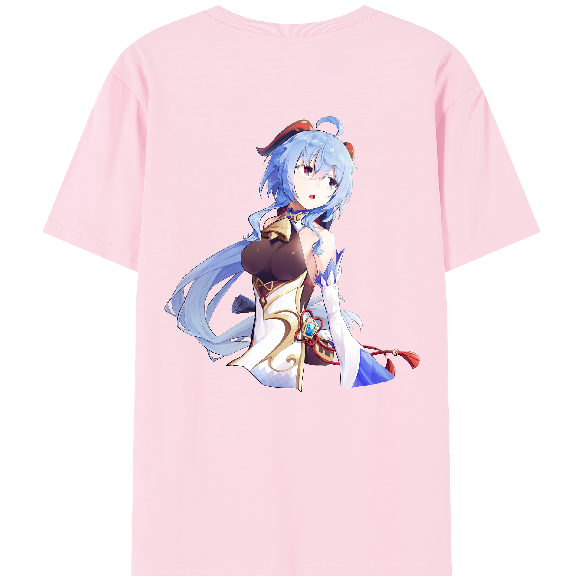 げんし神 甘雨 かんう genshin Ganyu 綿100％半袖Tシャツ（背面プリント）