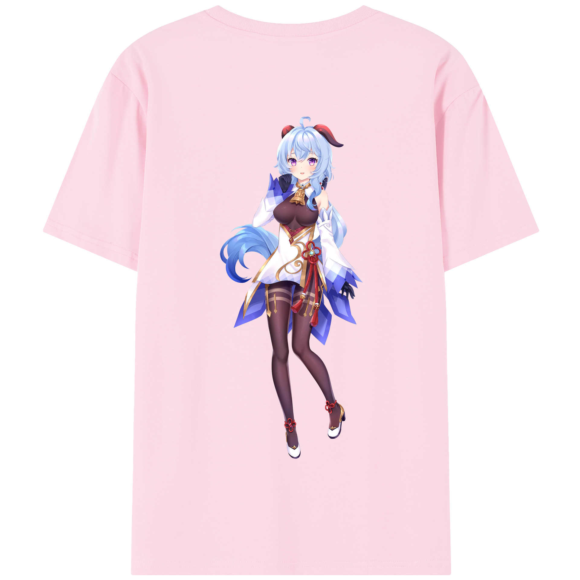 げんし神 甘雨 かんう genshin Ganyu 綿100％半袖Tシャツ（背面プリント）