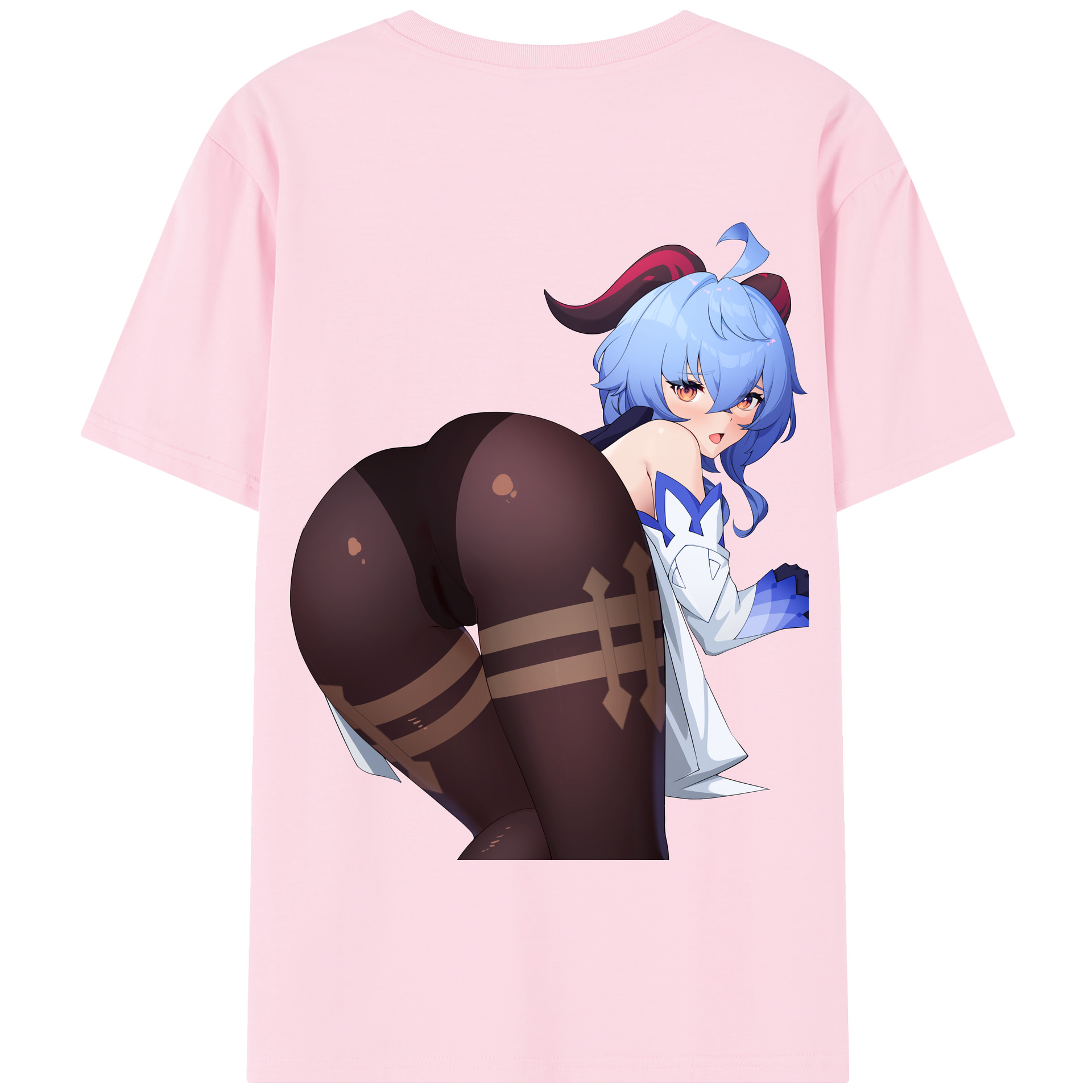 げんし神 甘雨 かんう genshin Ganyu 綿100％半袖Tシャツ（背面プリント）