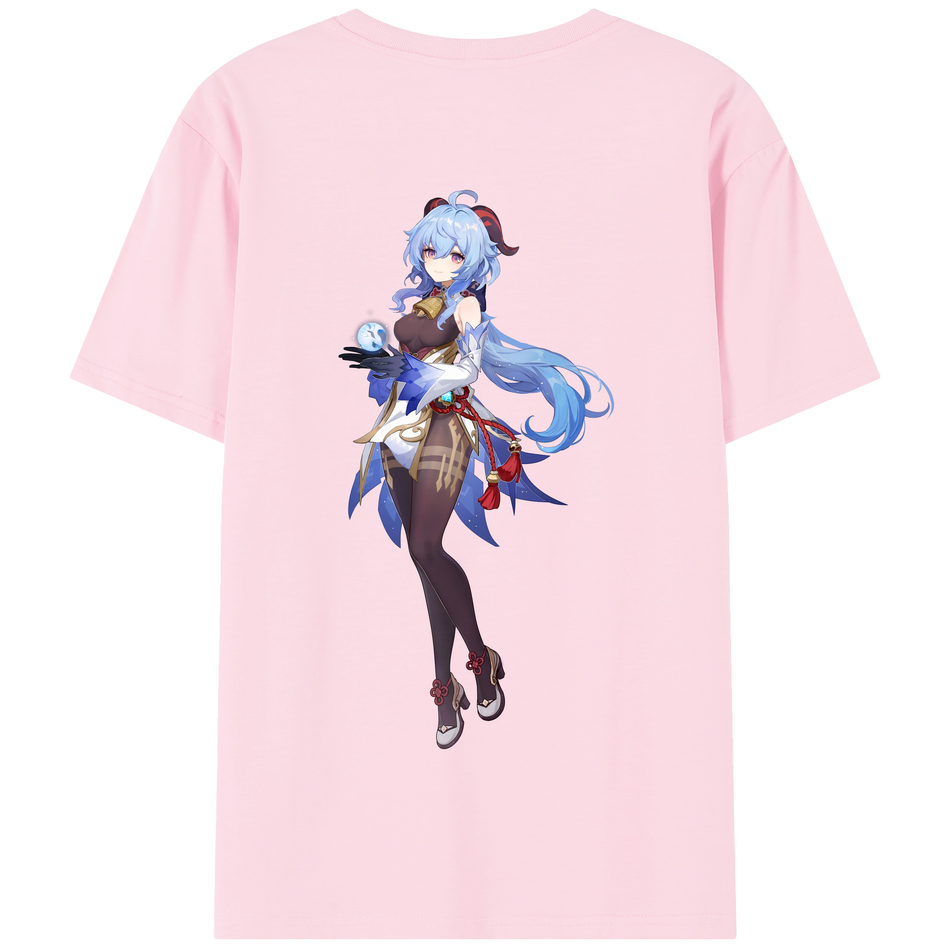 げんし神 甘雨 かんう genshin Ganyu 綿100％半袖Tシャツ（背面プリント）