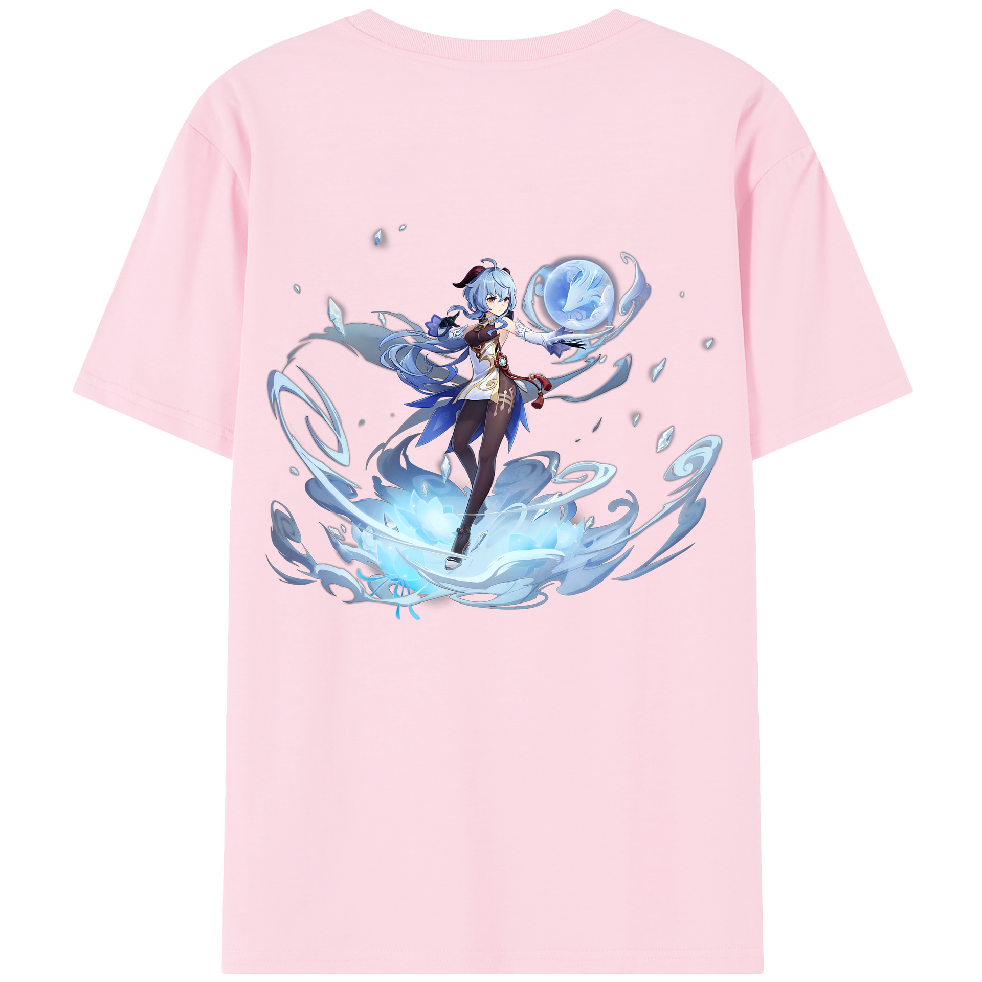 げんし神 甘雨 かんう genshin Ganyu 綿100％半袖Tシャツ（背面プリント）