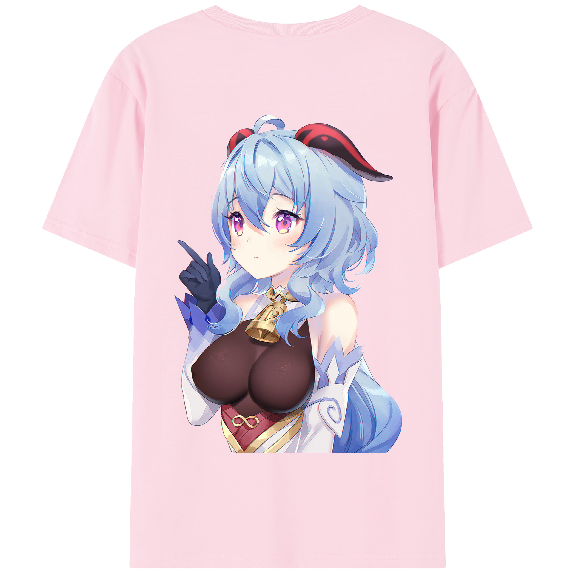 げんし神 甘雨 かんう genshin Ganyu 綿100％半袖Tシャツ（背面プリント）