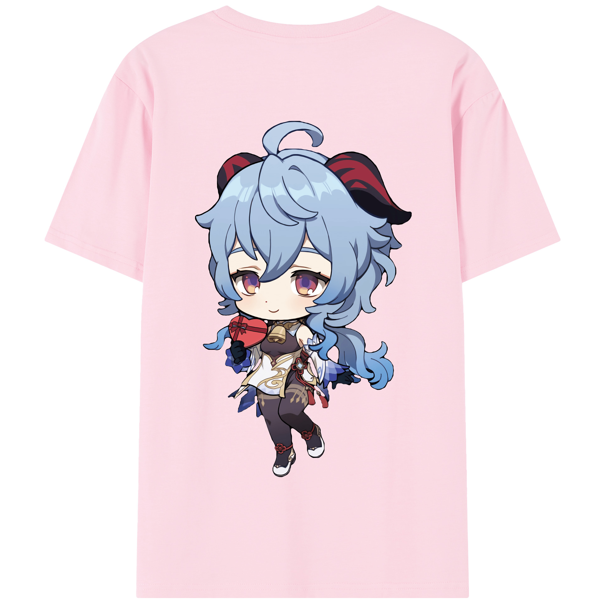げんし神 甘雨 かんう genshin Ganyu 綿100％半袖Tシャツ（背面プリント）