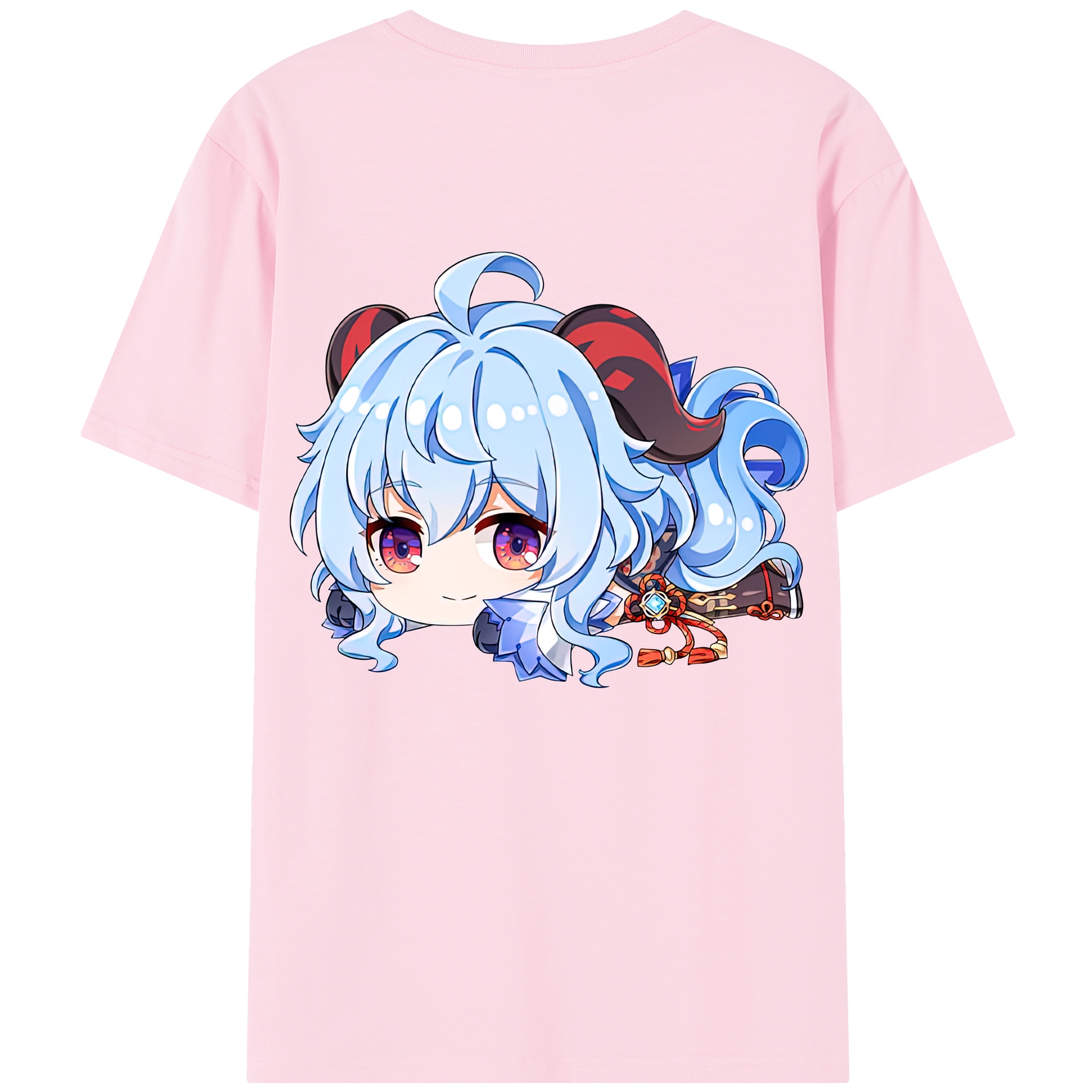 げんし神 甘雨 かんう genshin Ganyu 綿100％半袖Tシャツ（背面プリント）