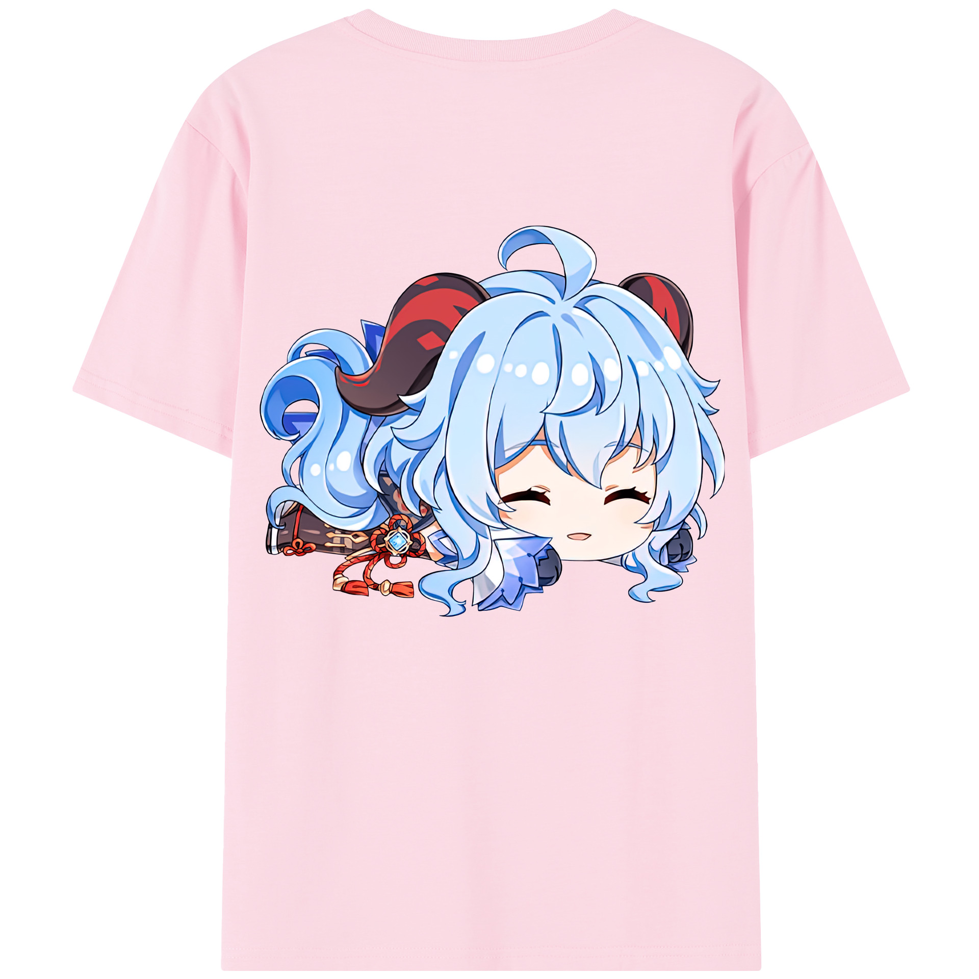 げんし神 甘雨 かんう genshin Ganyu 綿100％半袖Tシャツ（背面プリント）