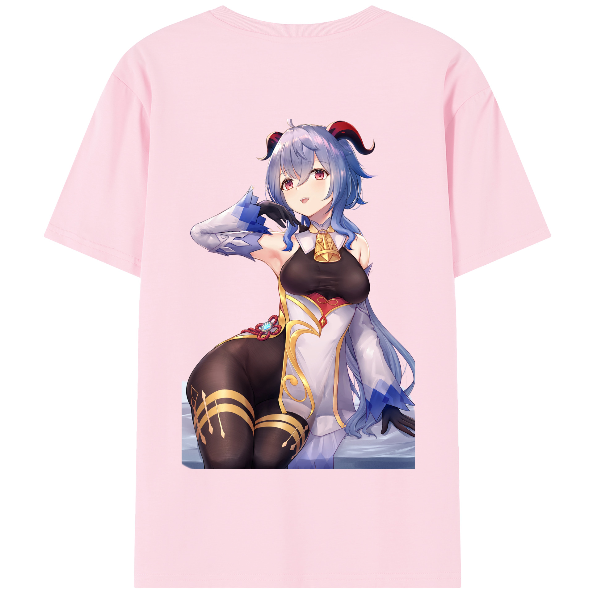 げんし神 甘雨 かんう genshin Ganyu 綿100％半袖Tシャツ（背面プリント）