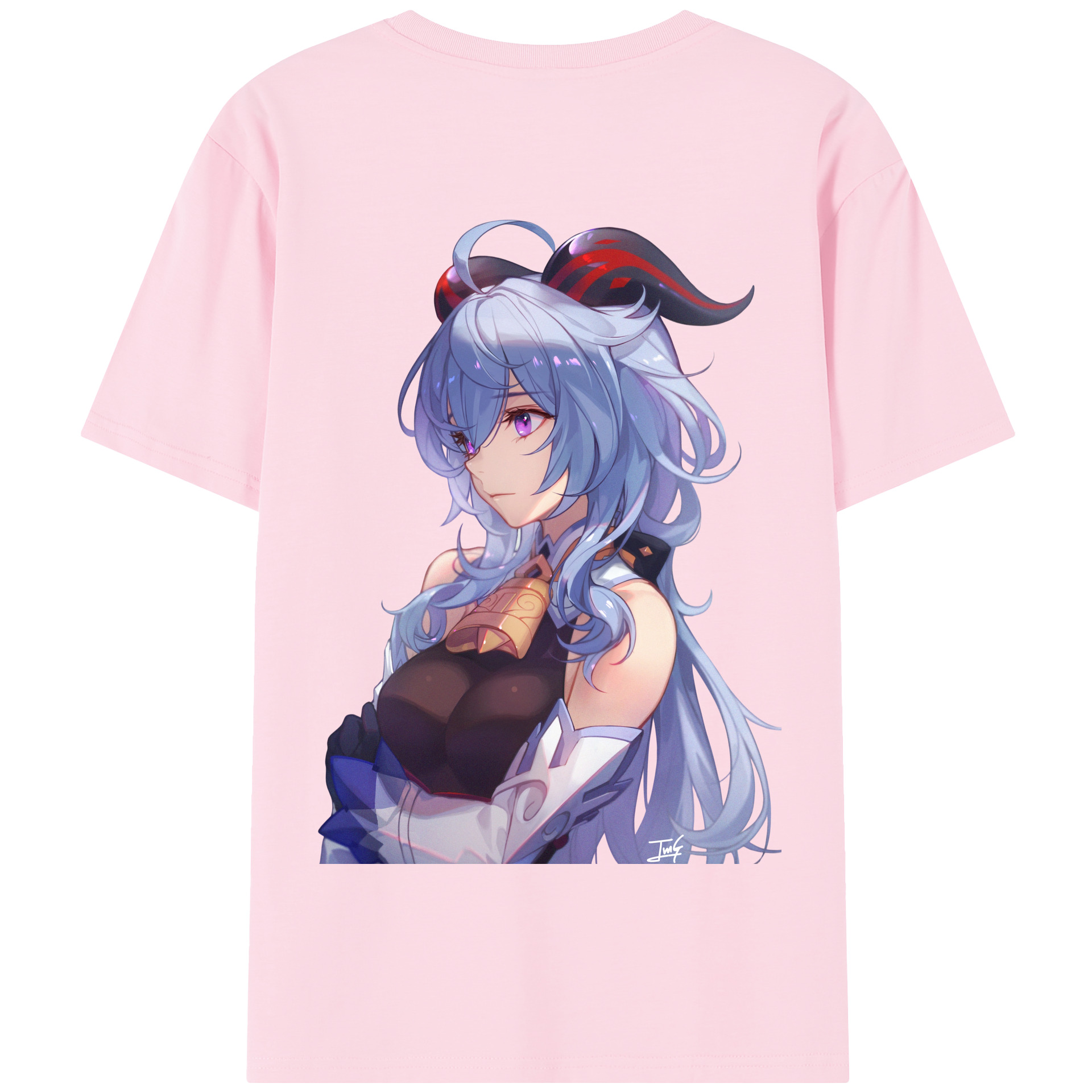 げんし神 甘雨 かんう genshin Ganyu 綿100％半袖Tシャツ（背面プリント）