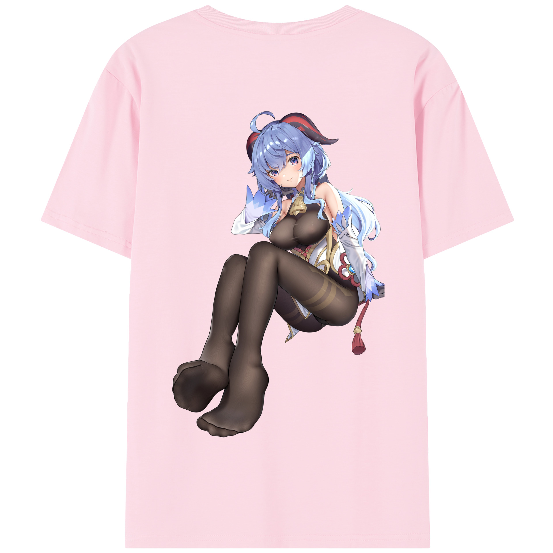 げんし神 甘雨 かんう genshin Ganyu 綿100％半袖Tシャツ（背面プリント）