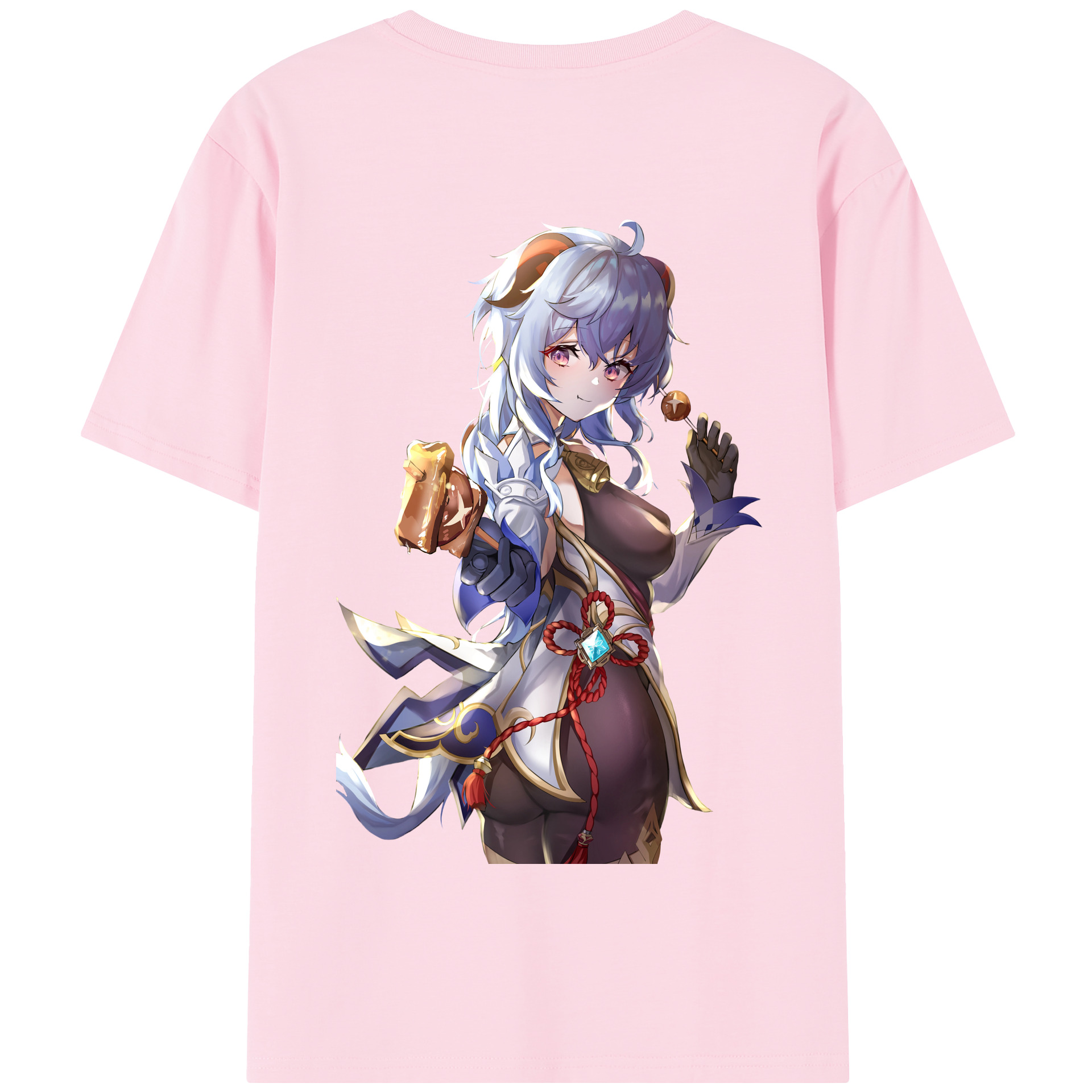 げんし神 甘雨 かんう genshin Ganyu 綿100％半袖Tシャツ（背面プリント）