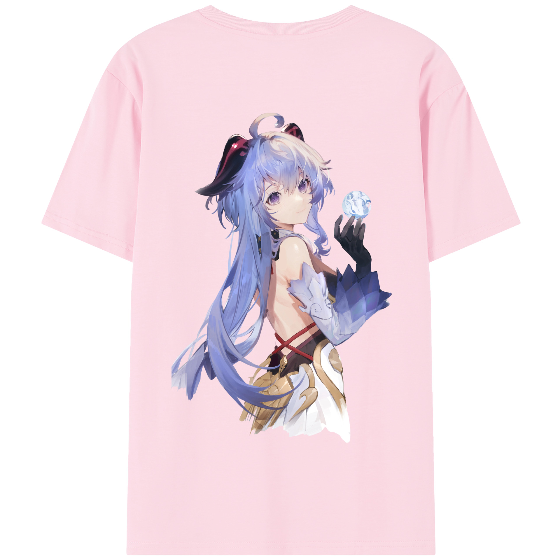 げんし神 甘雨 かんう genshin Ganyu 綿100％半袖Tシャツ（背面プリント）