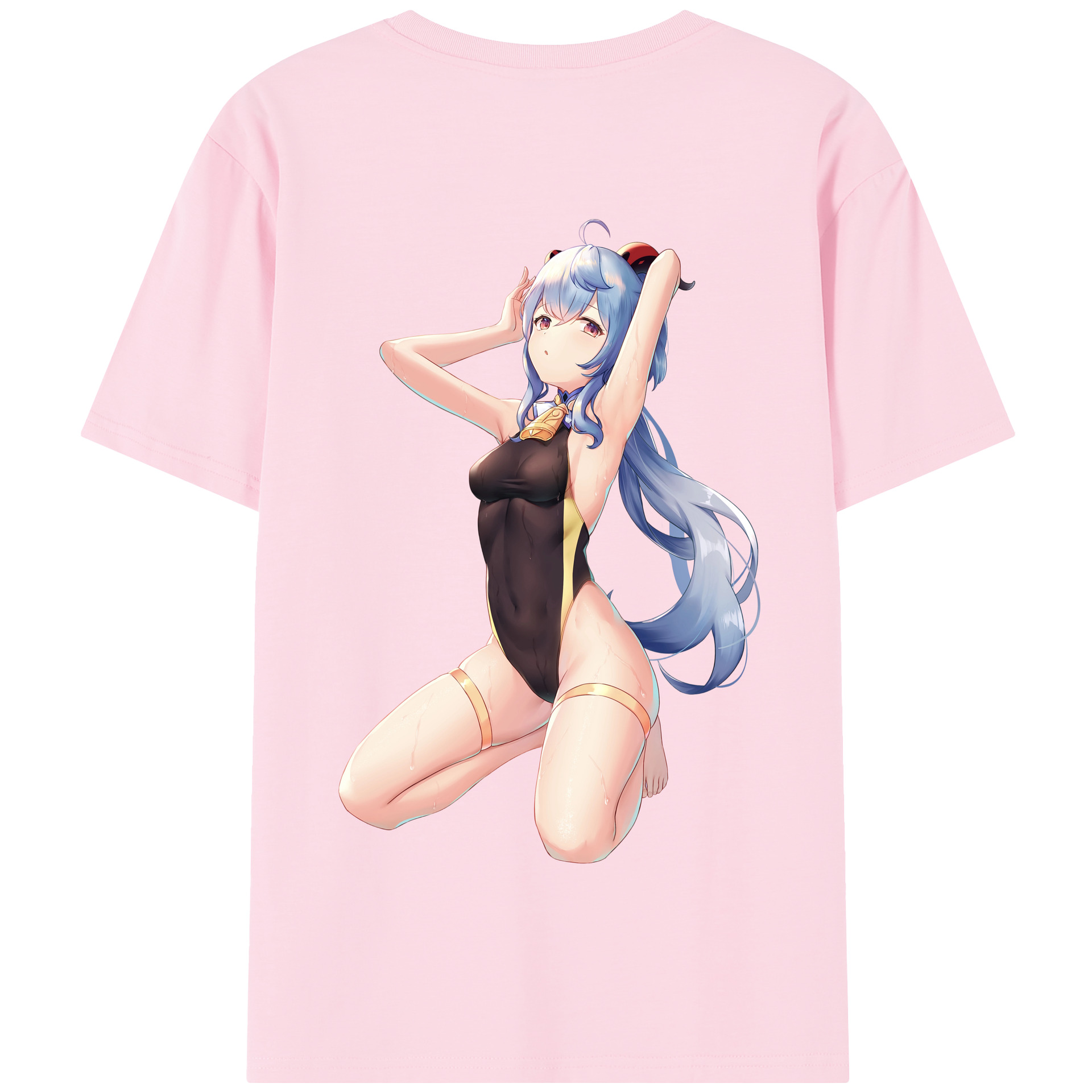 げんし神 甘雨 かんう genshin Ganyu 綿100％半袖Tシャツ（背面プリント）