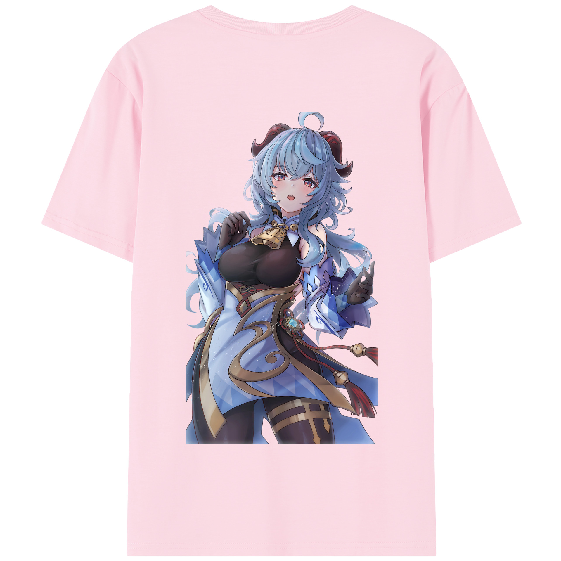 げんし神 甘雨 かんう genshin Ganyu 綿100％半袖Tシャツ（背面プリント）