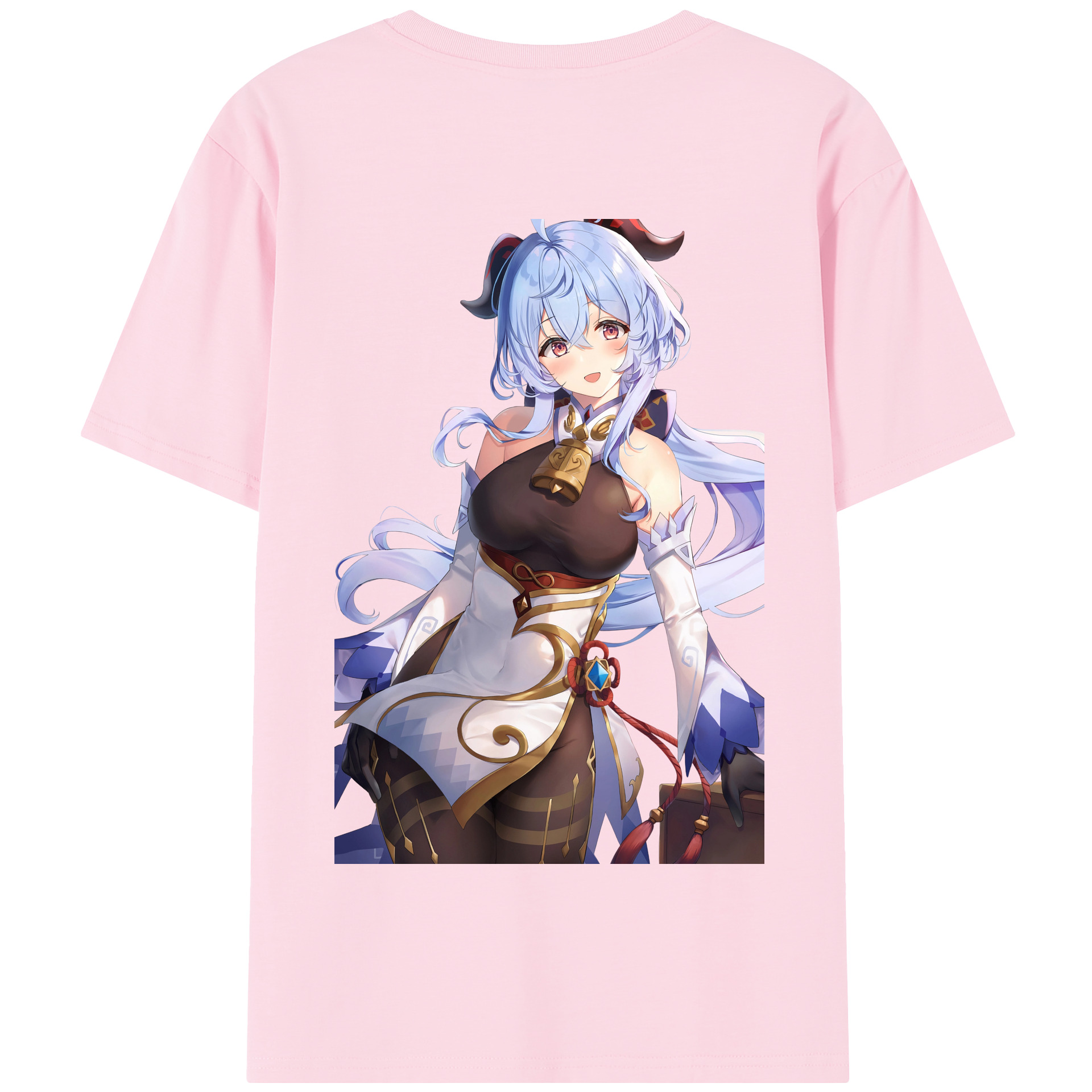 げんし神 甘雨 かんう genshin Ganyu 綿100％半袖Tシャツ（背面プリント）