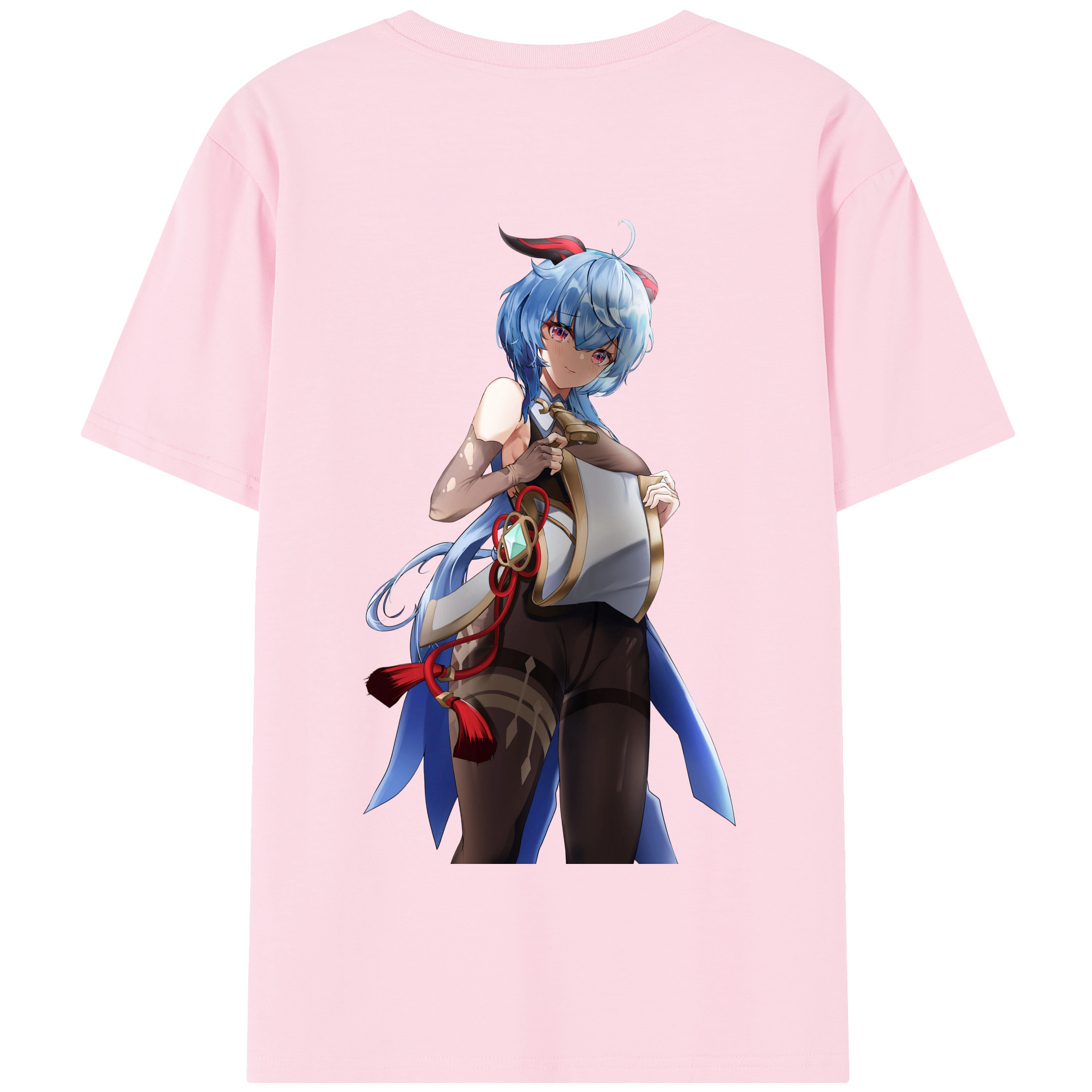 げんし神 甘雨 かんう genshin Ganyu 綿100％半袖Tシャツ（背面プリント）