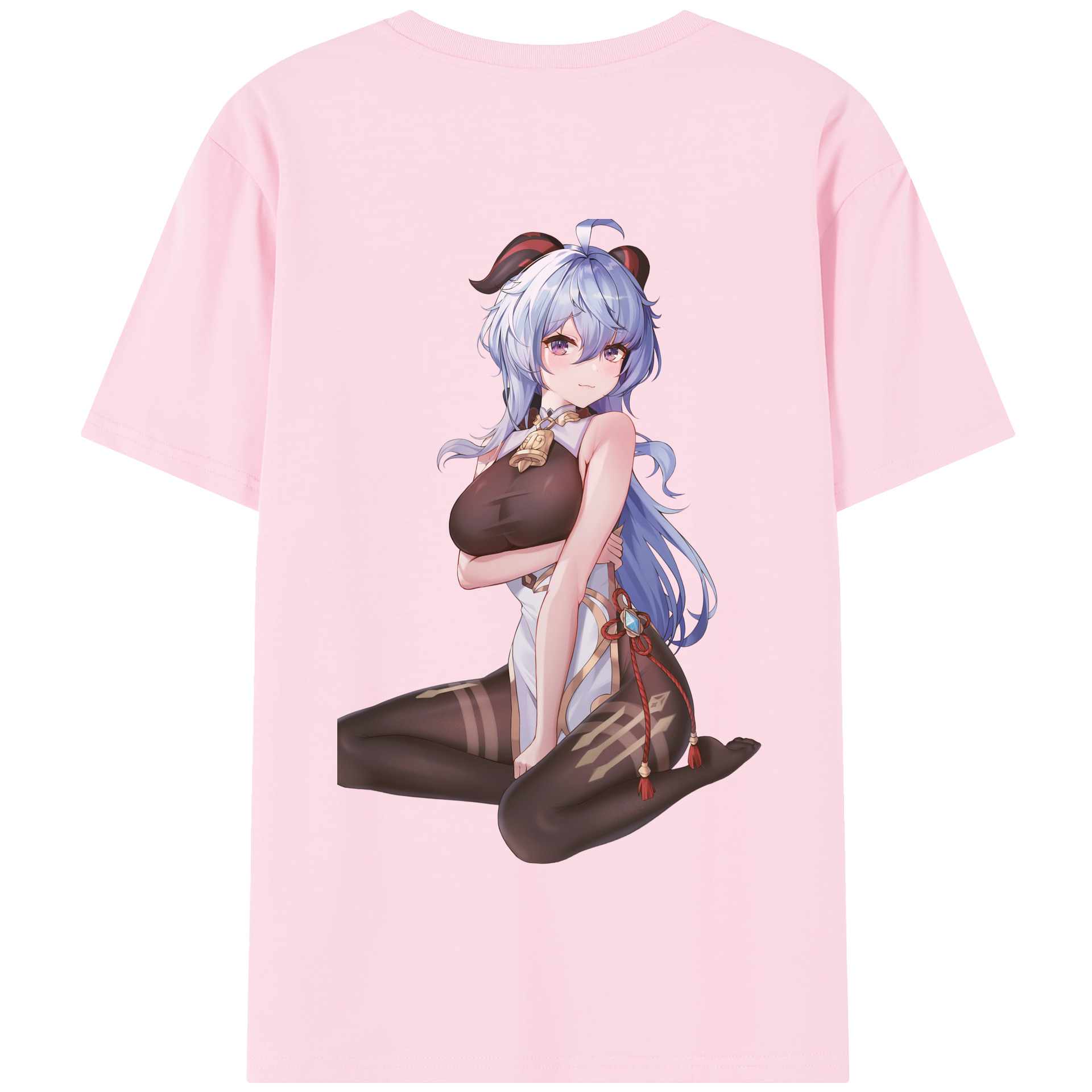 げんし神 甘雨 かんう genshin Ganyu 綿100％半袖Tシャツ（背面プリント）