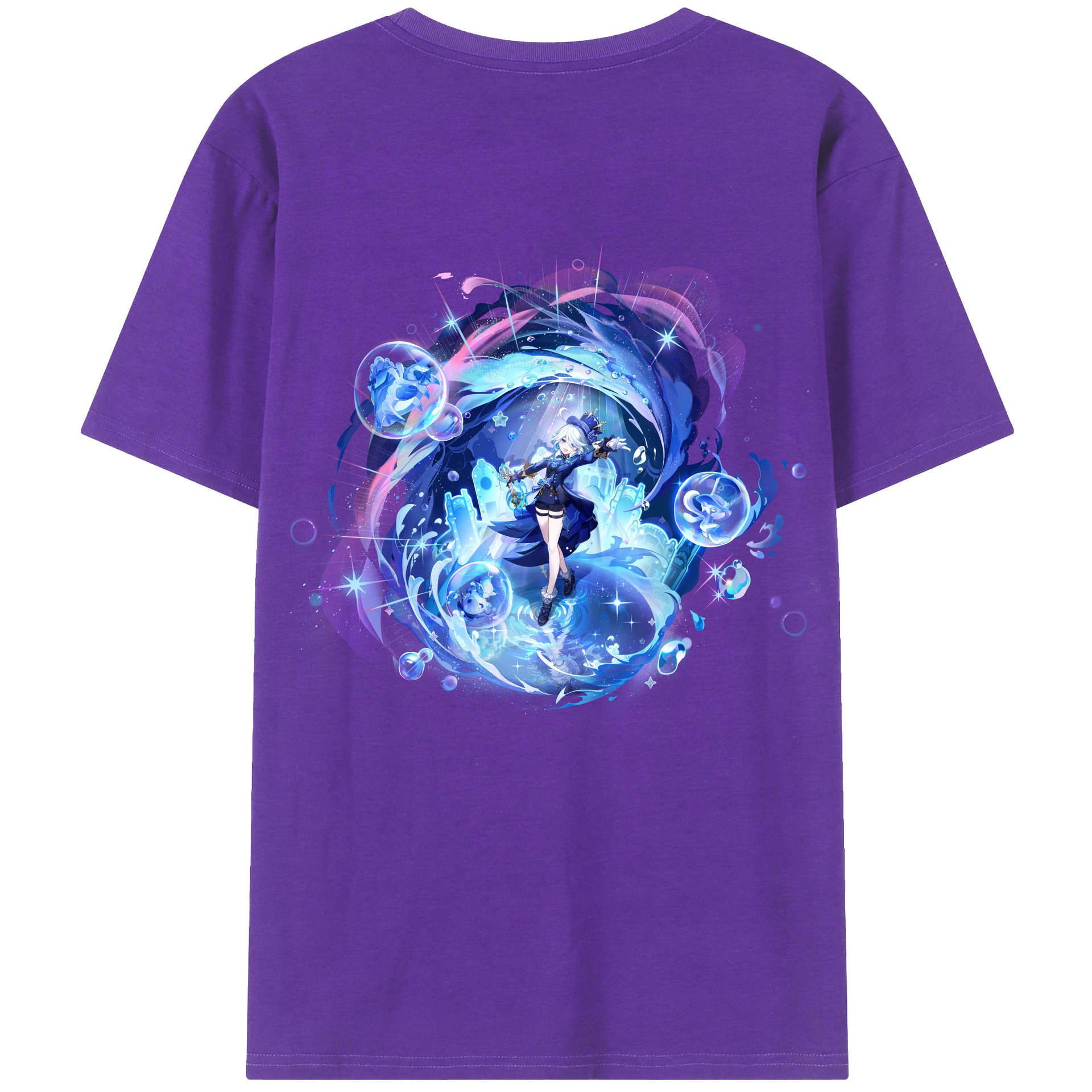げんし神 フリーナ genshin Furina 綿100％半袖Tシャツ（背面プリント）