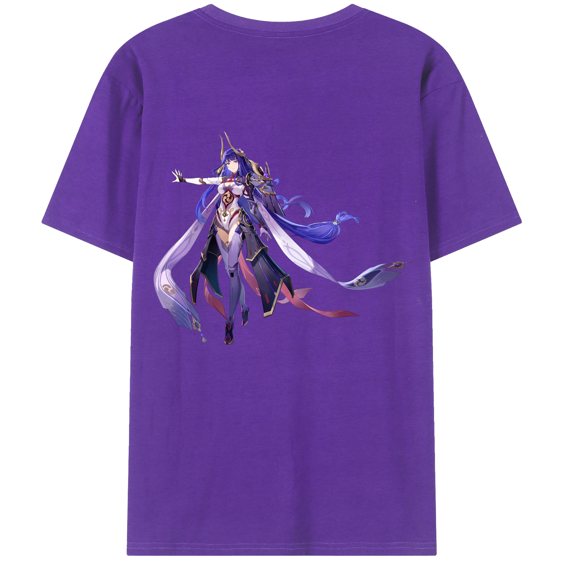 げんし神 雷電将軍 らいでんしょうぐん genshin Raiden Shogun 綿100％半袖Tシャツ（背面プリント）