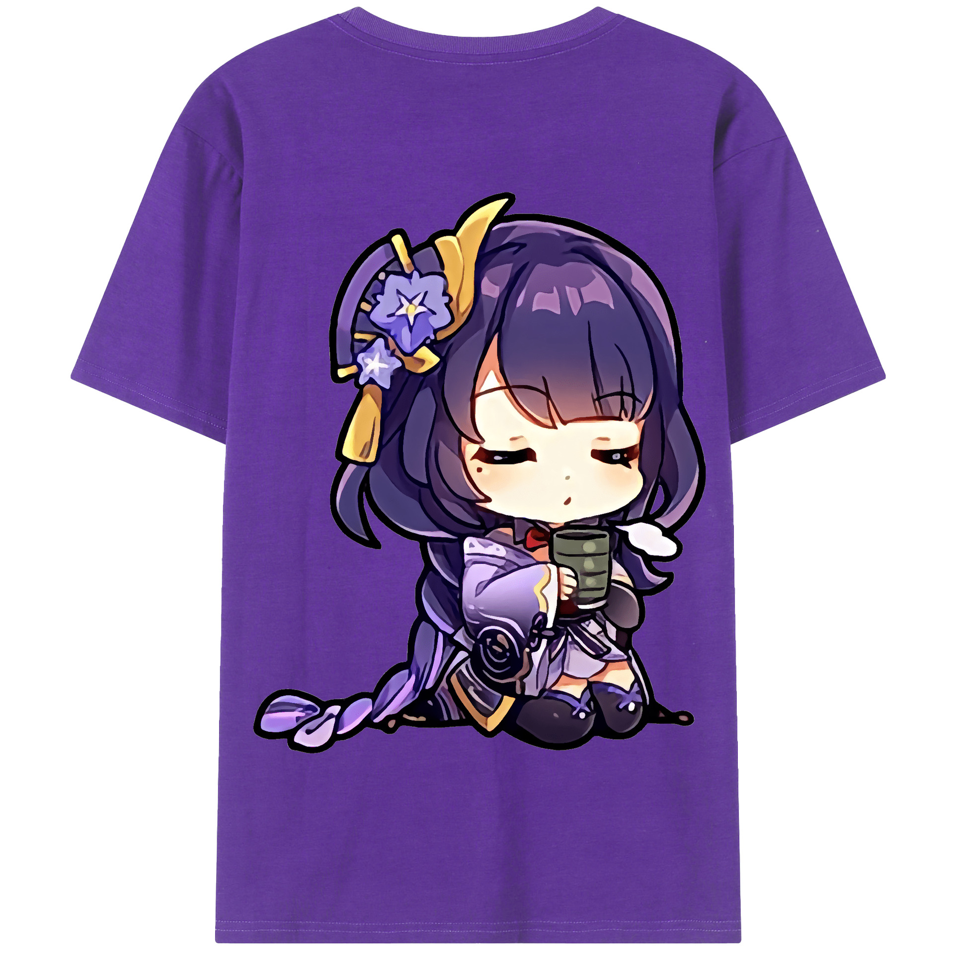 げんし神 雷電将軍 らいでんしょうぐん genshin Raiden Shogun 綿100％半袖Tシャツ（背面プリント）